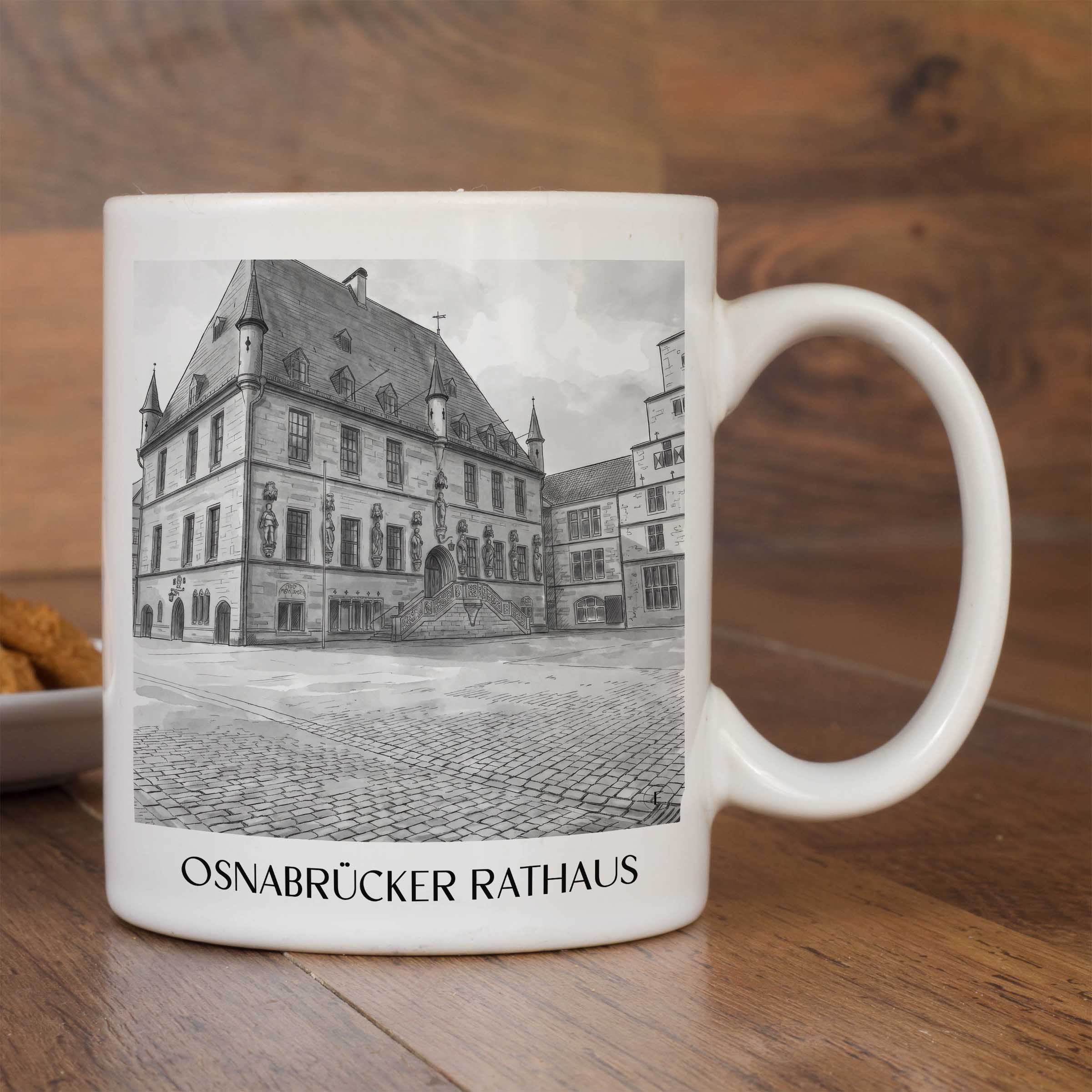 rathaus-osnabrück-deutschland-kaffeebecher-aquarell-schwarz-weiss