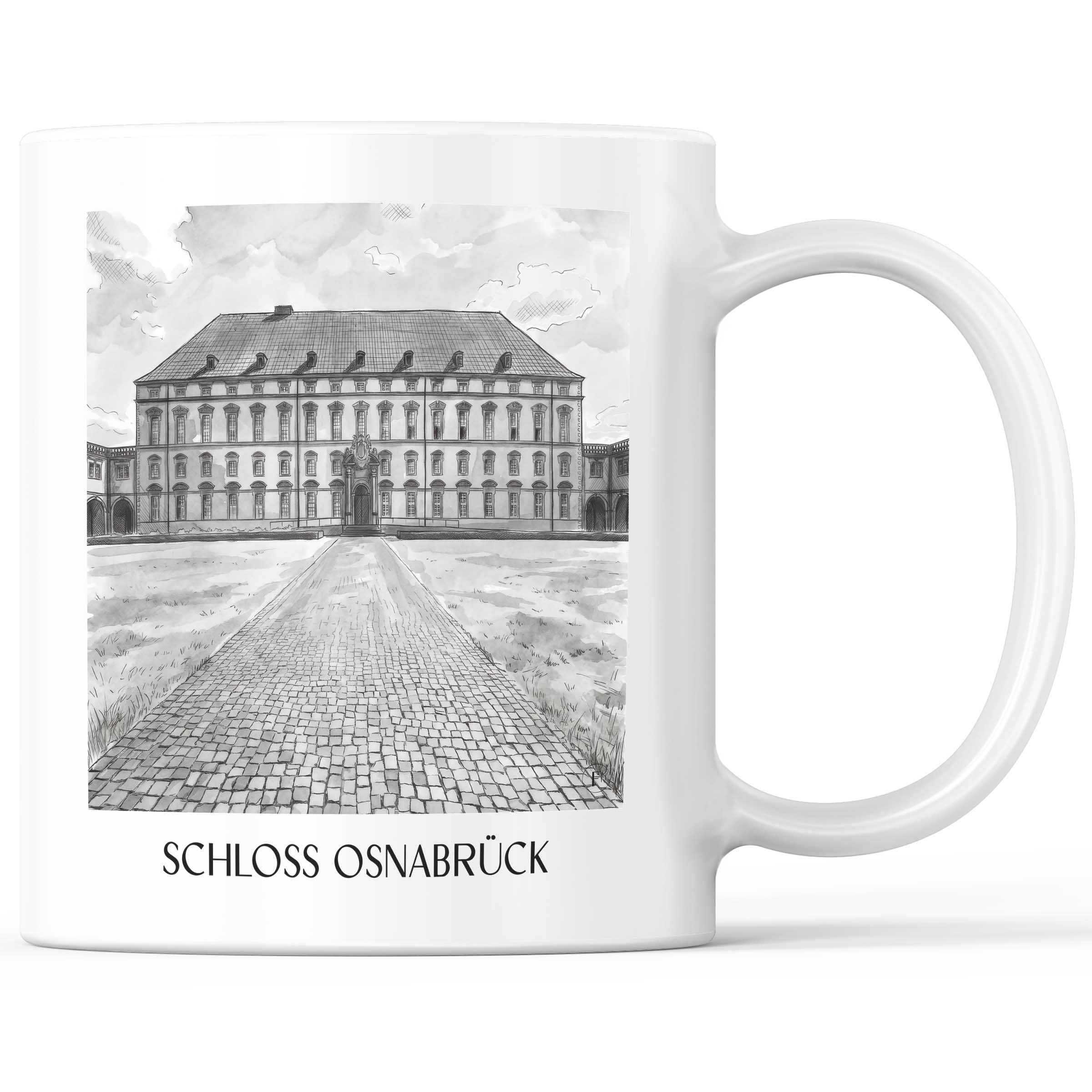 schloss-osnabrück-niedersachsen-deutschland-kaffeebecher-aquarell-schwarz-weiss