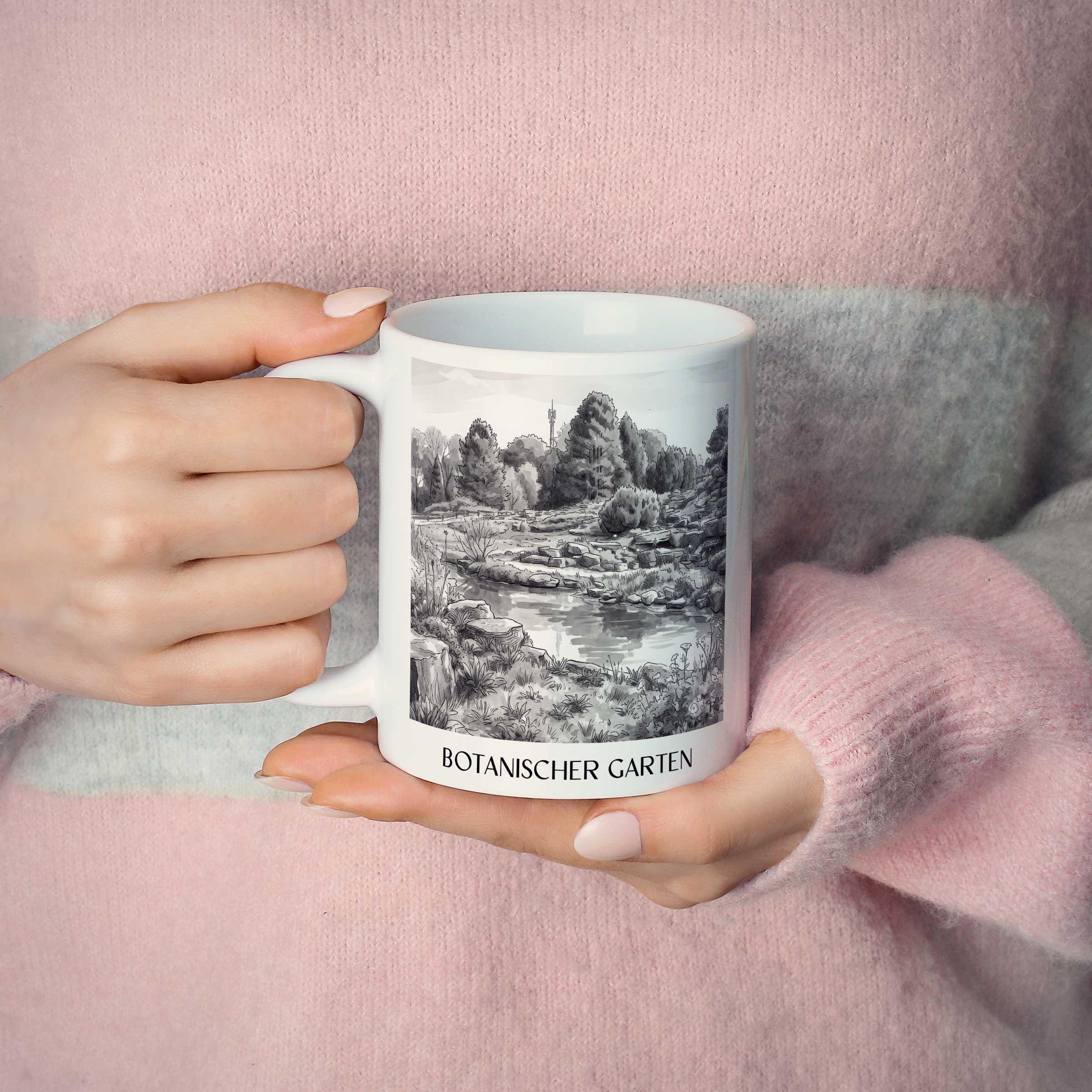 botanischer-garten-osnabrück-deutschland-kaffeebecher-aquarell-schwarz-weiss