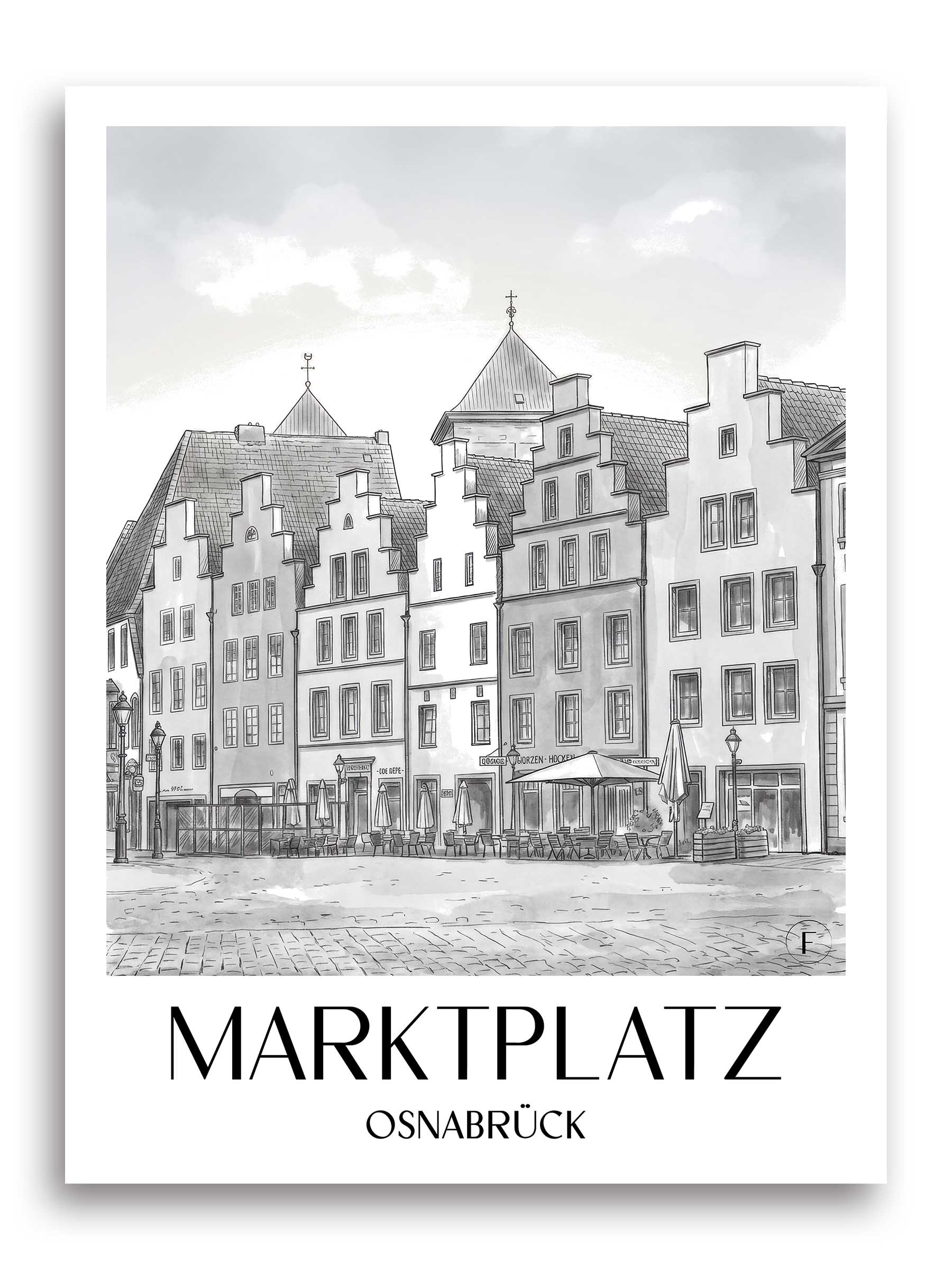 marktplatz-osnabrück-deutschland-poster-aquarell-schwarz-weiss