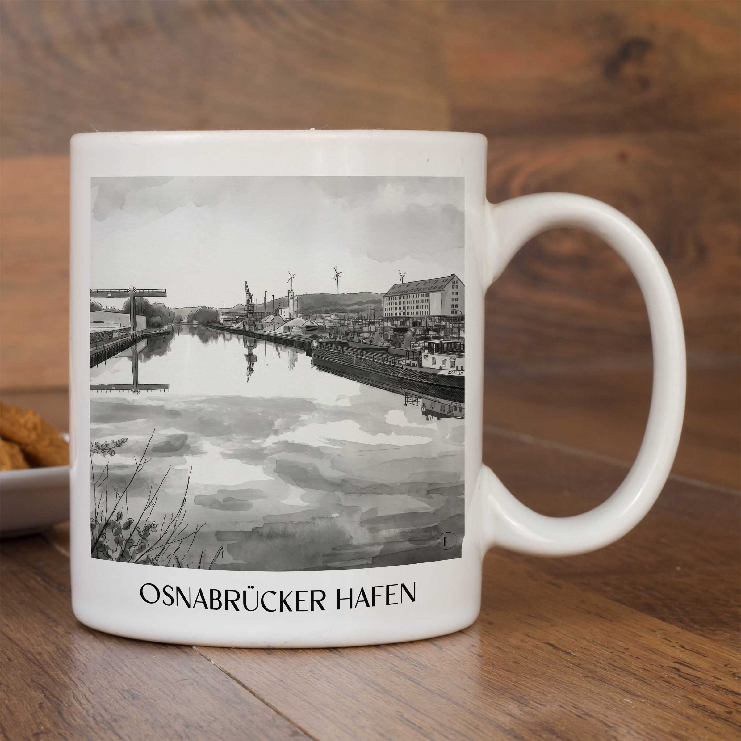 hafen-osnabrück-deutschland-kaffeebecher-aquarell-schwarz-weiss