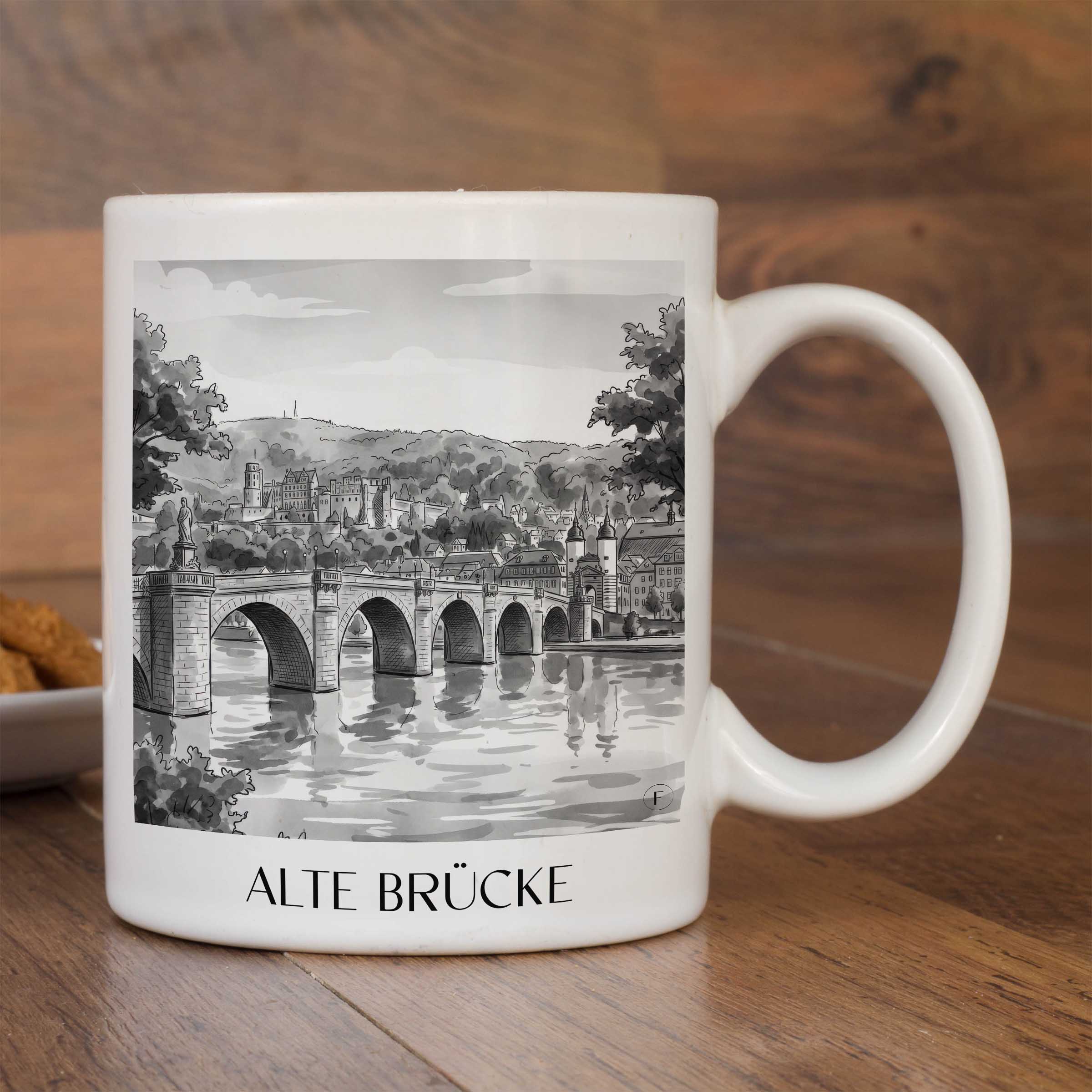 alte-brücke-heidelberg-deutschland-kaffeebecher-aquarell-schwarz-weiss