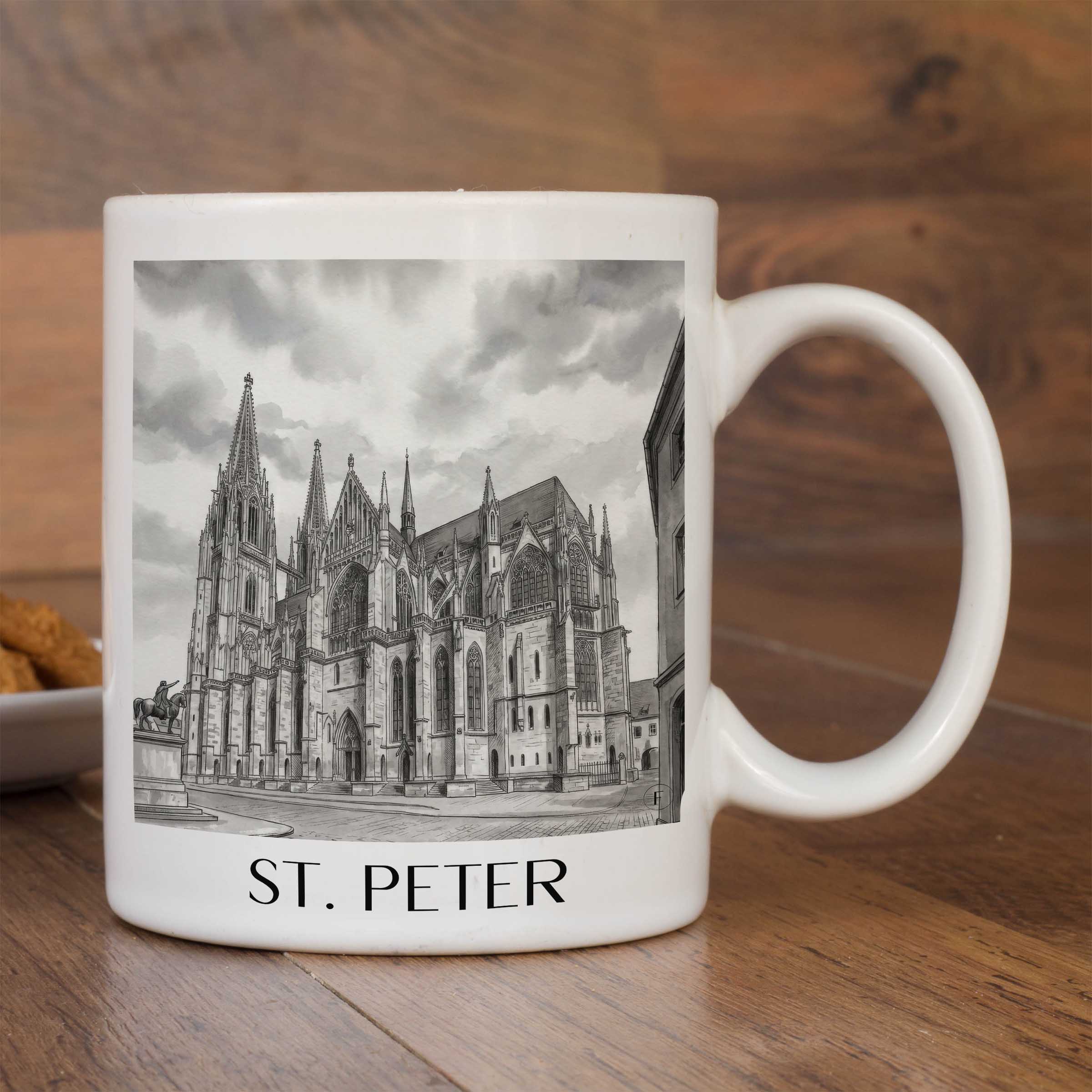 st.-peter-regensburg-deutschland-kaffeebecher-aquarell-schwarz-weiss