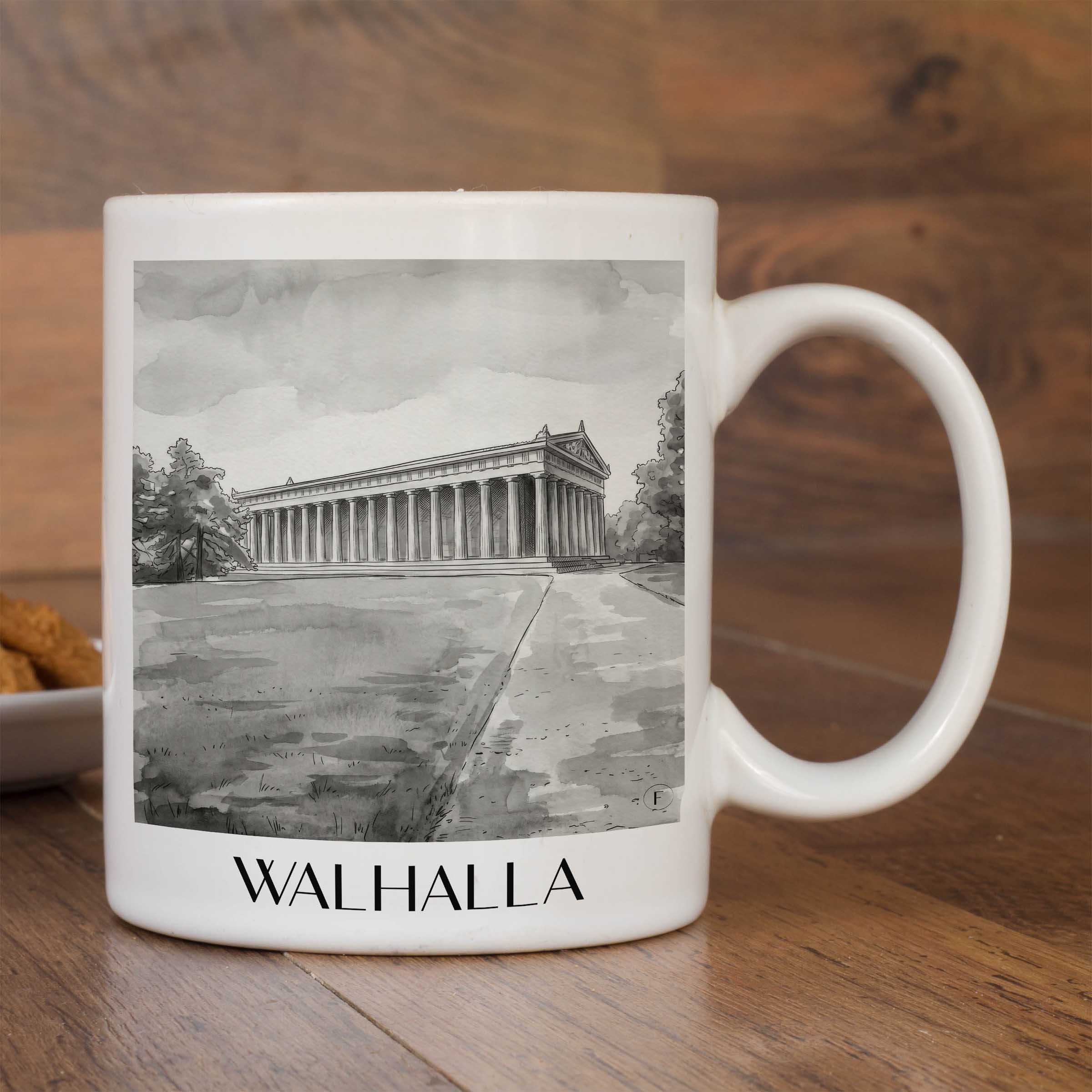 walhalla-regensburg-deutschland-kaffeebecher-aquarell-schwarz-weiss