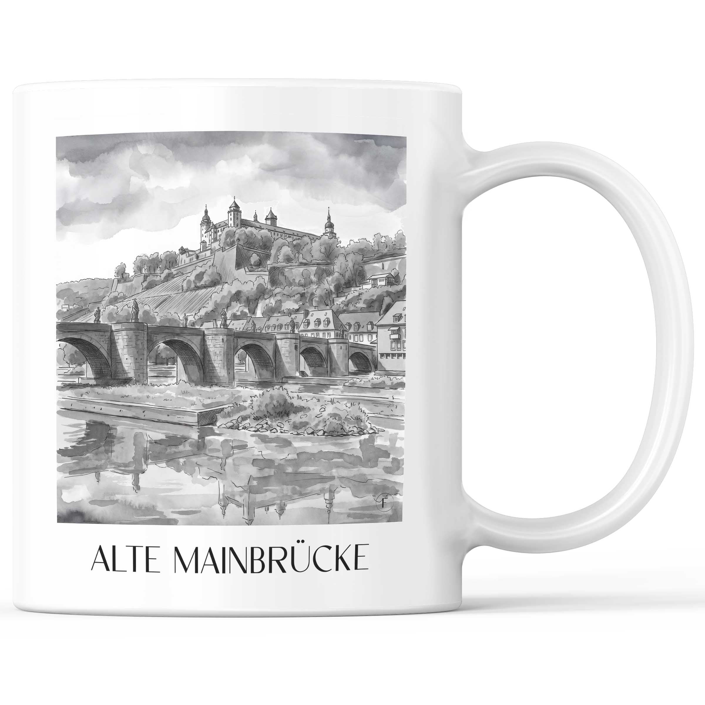 alte-mainbrücke-würzburg-deutschland-kaffeebecher-aquarell-schwarz-weiss