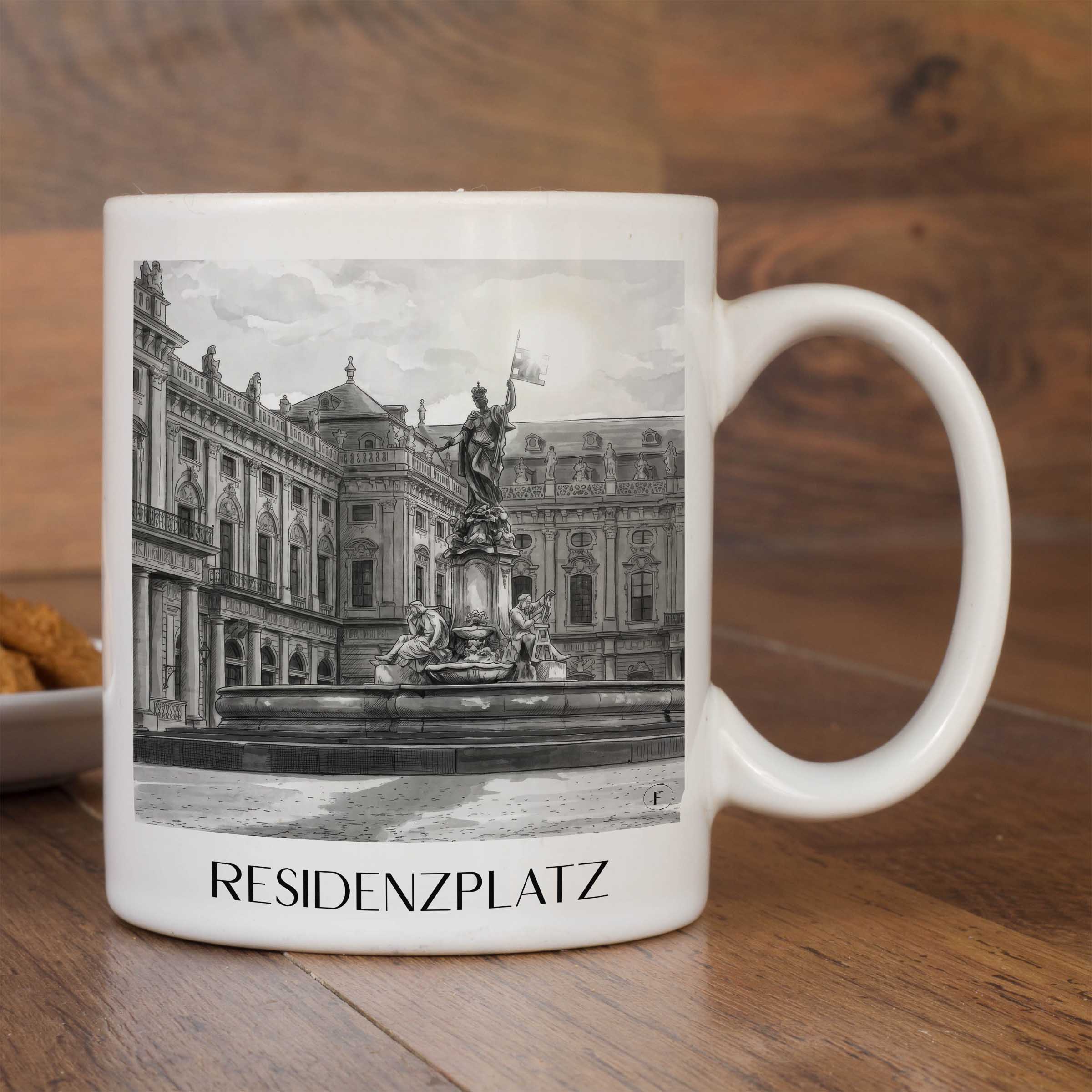 residenzplatz-würzburg-deutschland-kaffeebecher-aquarell-schwarz-weiss