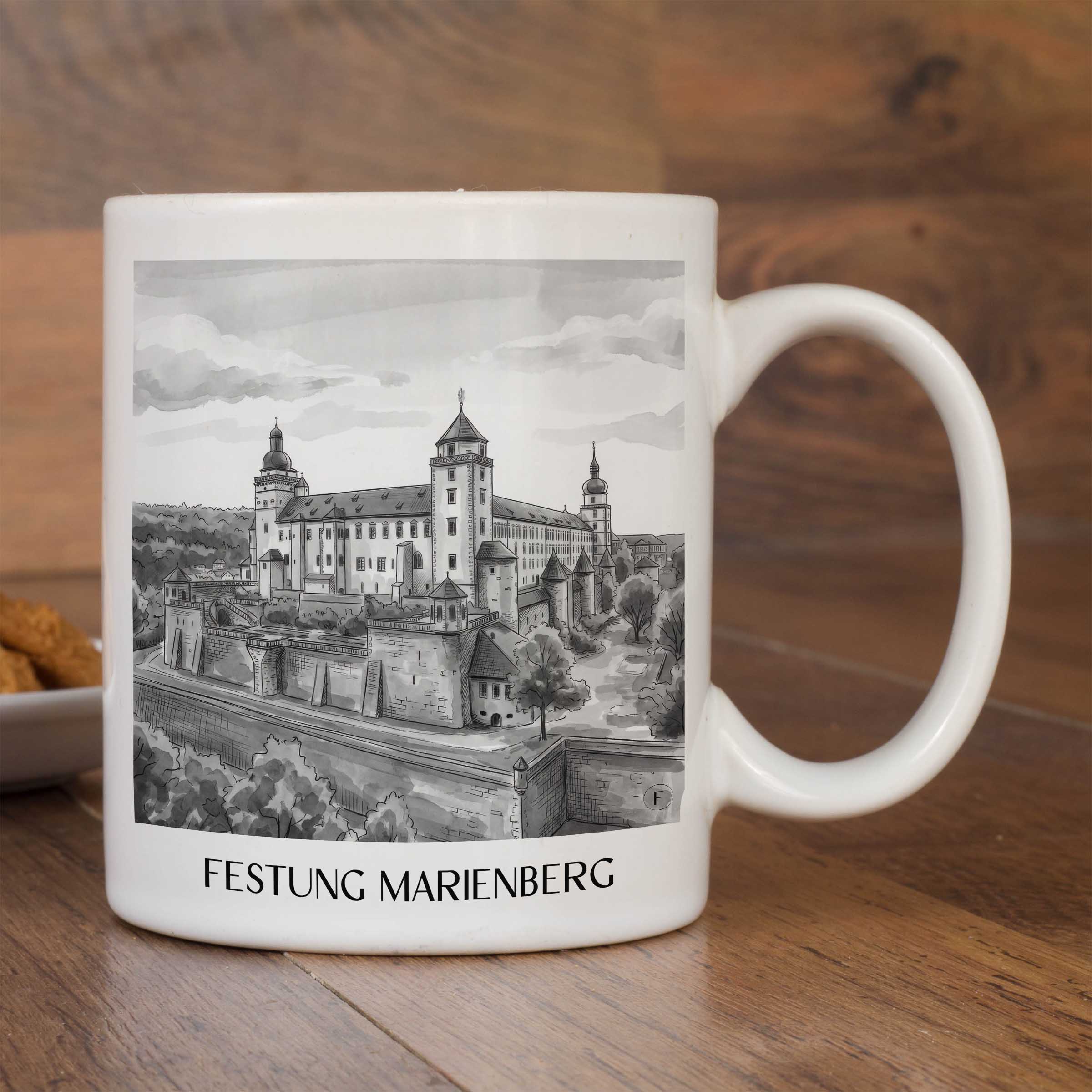 festung-marienberg-würzburg-deutschland-kaffeebecher-aquarell-schwarz-weiss