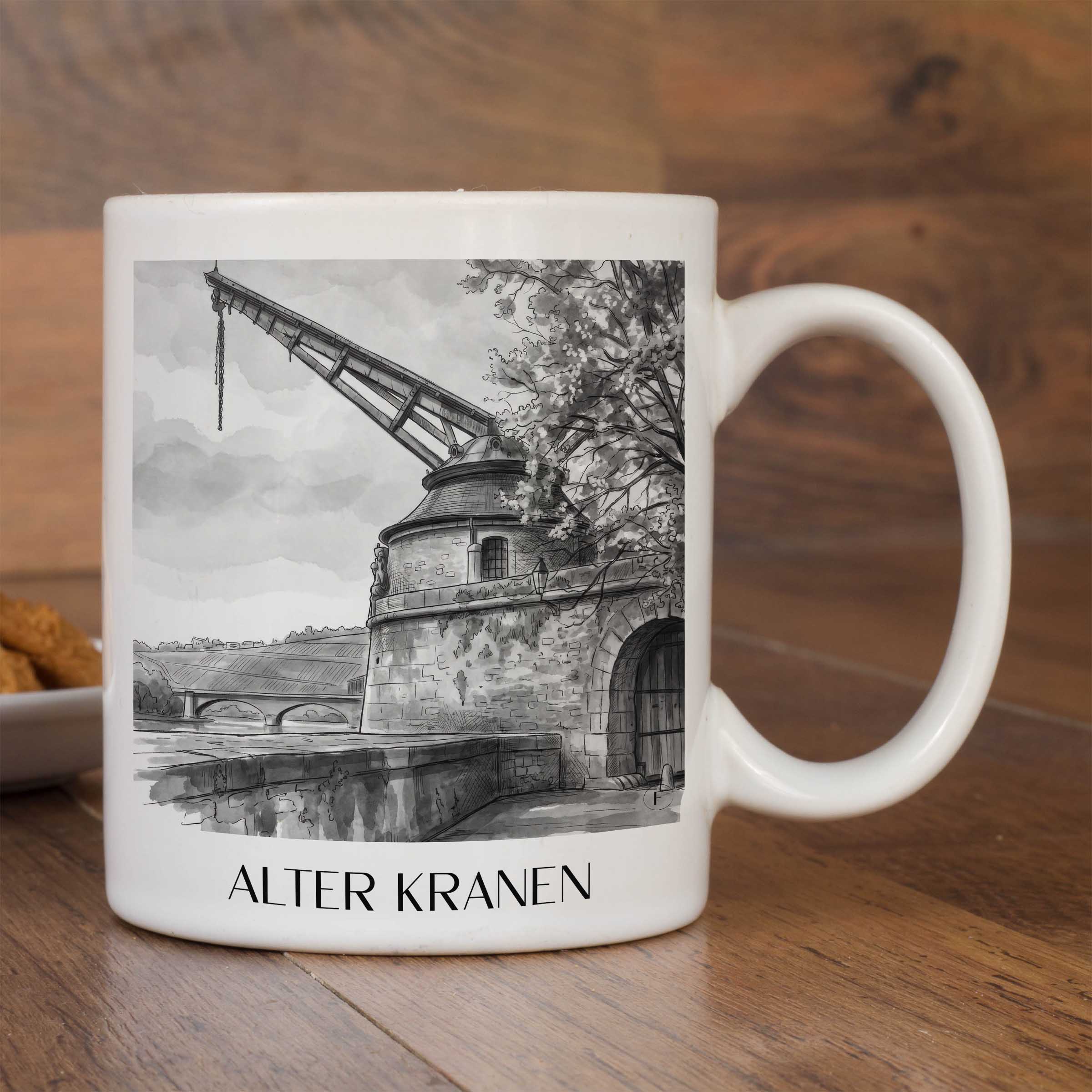 alter-kranen-würzburg-deutschland-kaffeebecher-aquarell-schwarz-weiss
