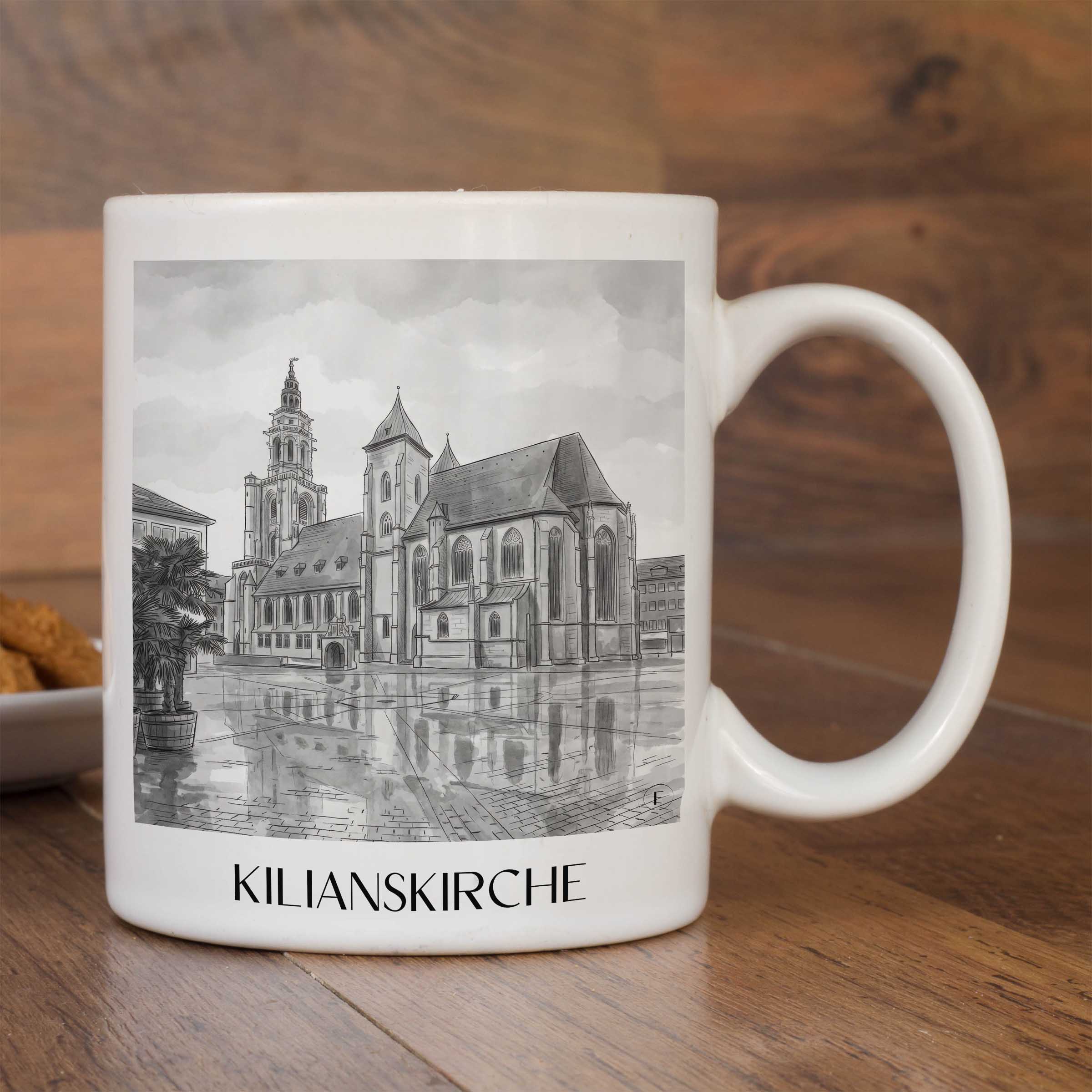 kilianskirche-heilbronn-deutschland-kaffeebecher-aquarell-schwarz-weiss