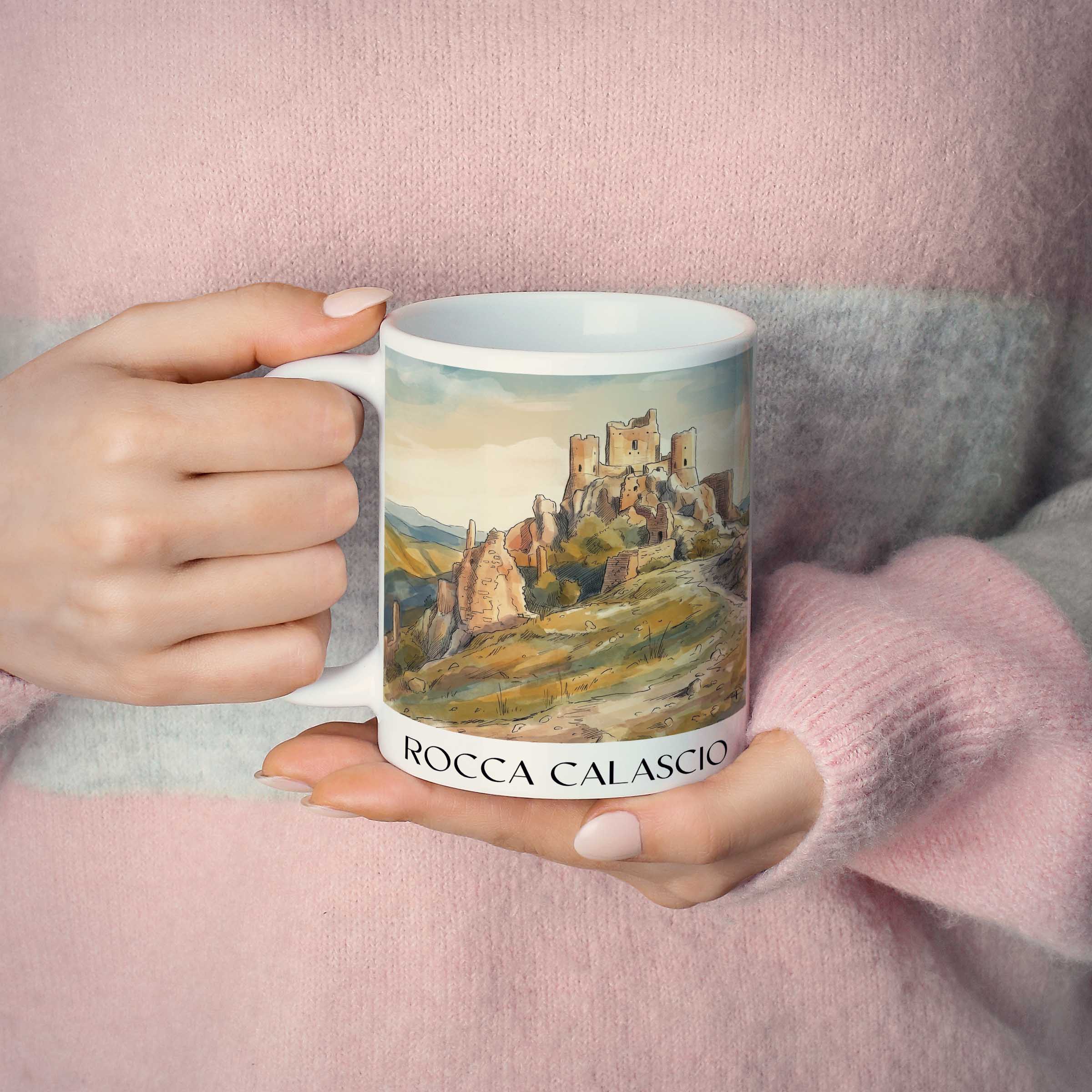 rocca-calascio-abruzzen-italien-kaffeebecher-aquarell