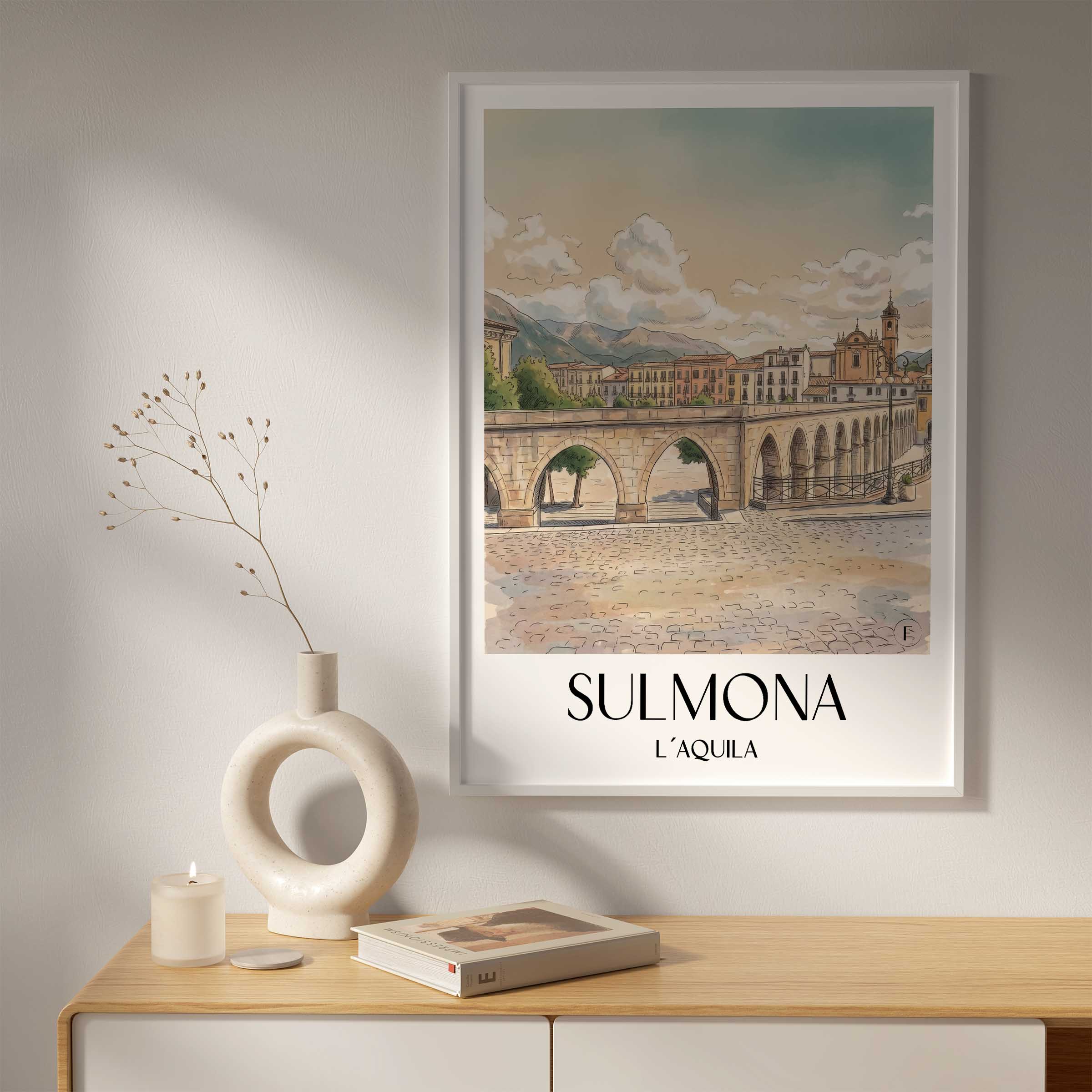sulmona-l´aquila-italien-poster-aquarell