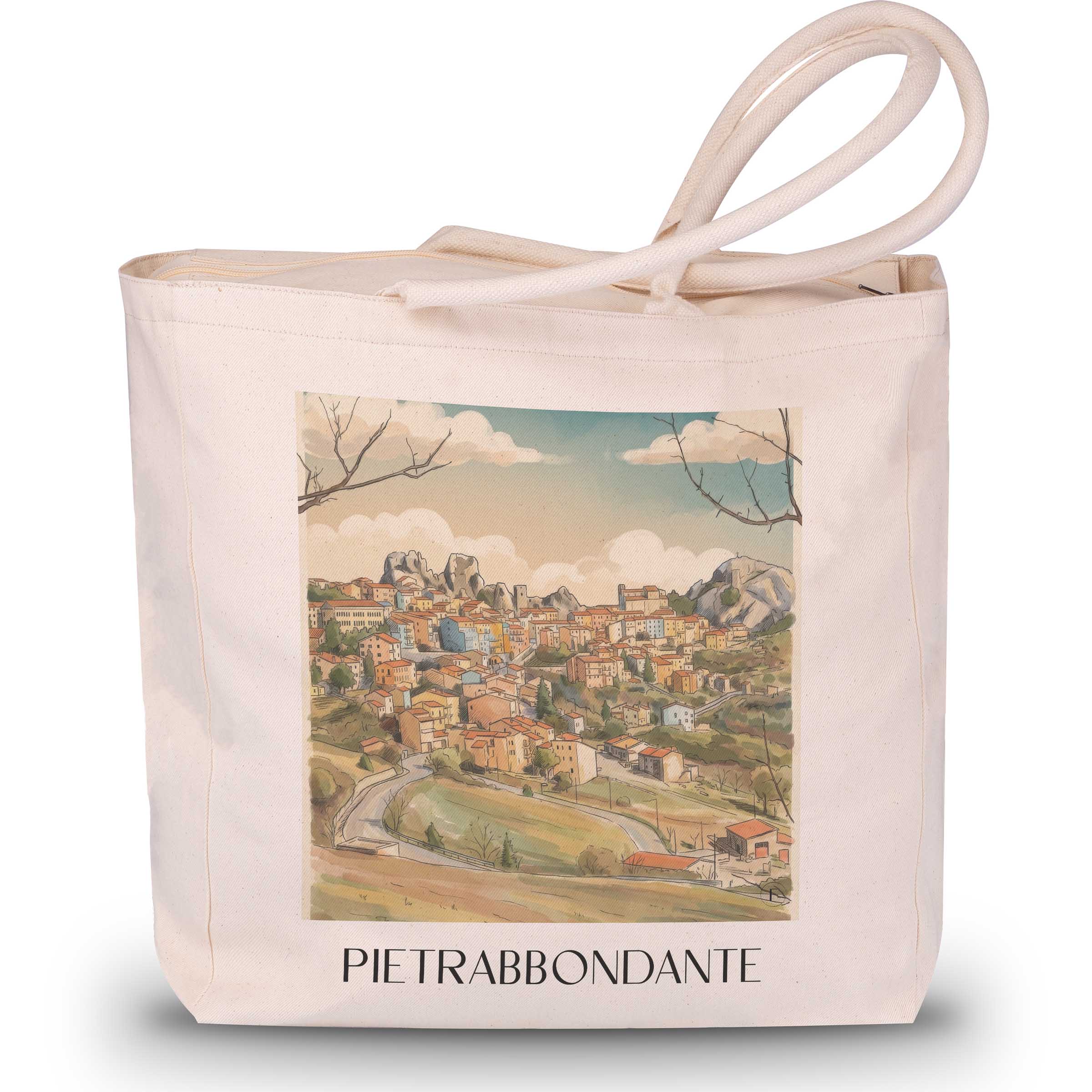 pietrabbondante-isernia-italien-einkaufstasche-aquarell