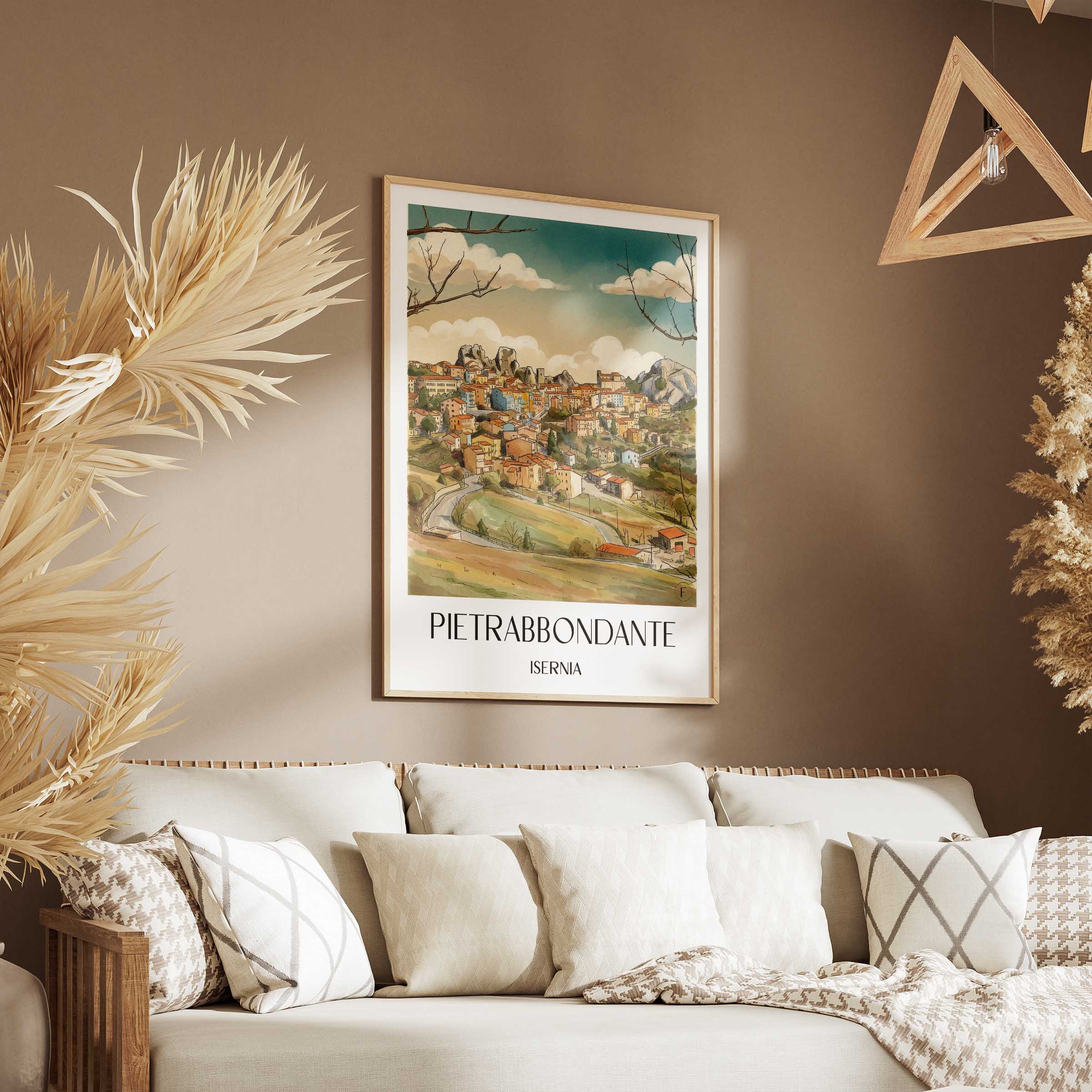 pietrabbondante-isernia-italien-poster-aquarell