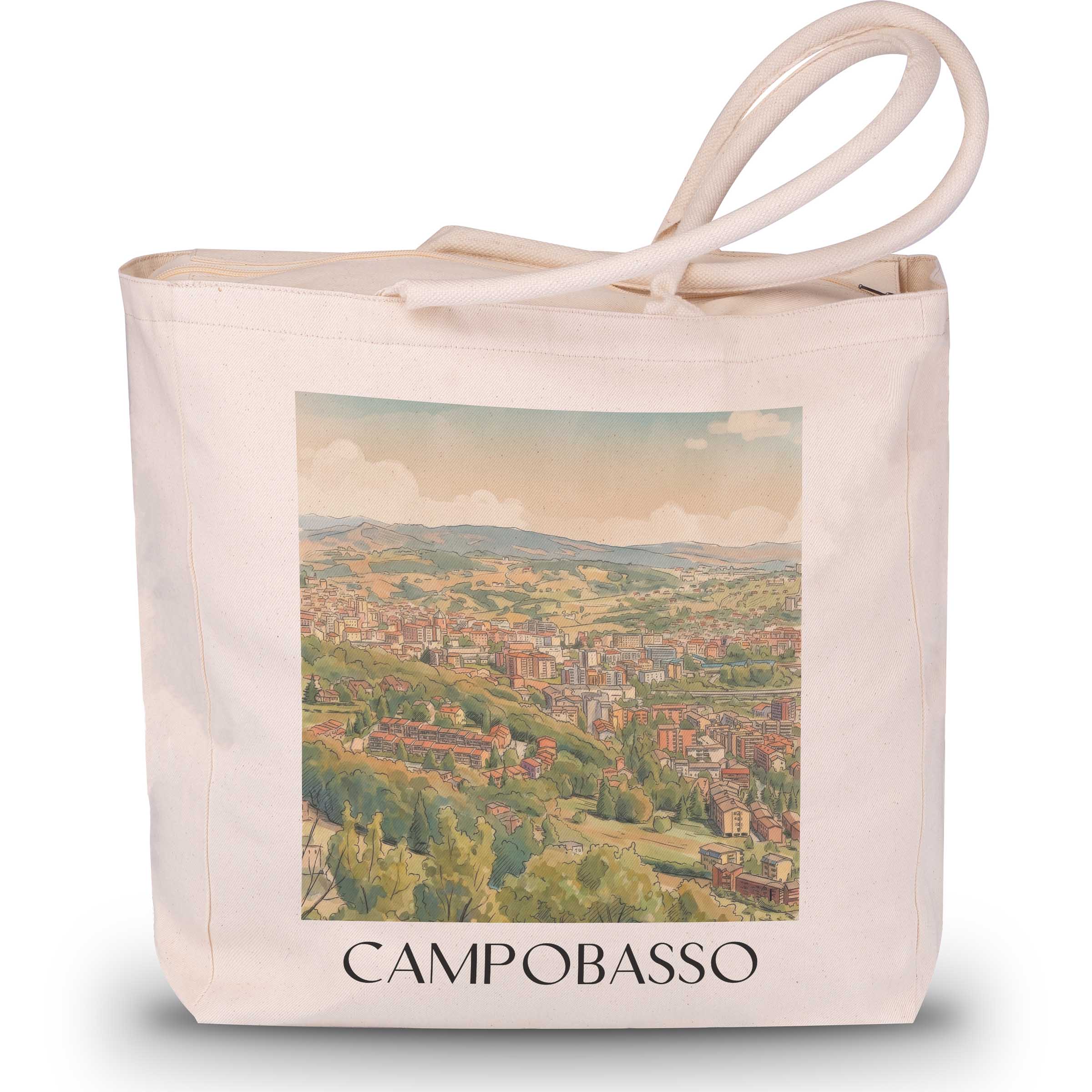 Campobasso Shopping Tasche - Molise - Italien Tote Bag - Einkaufstasche im Aquarell Stil