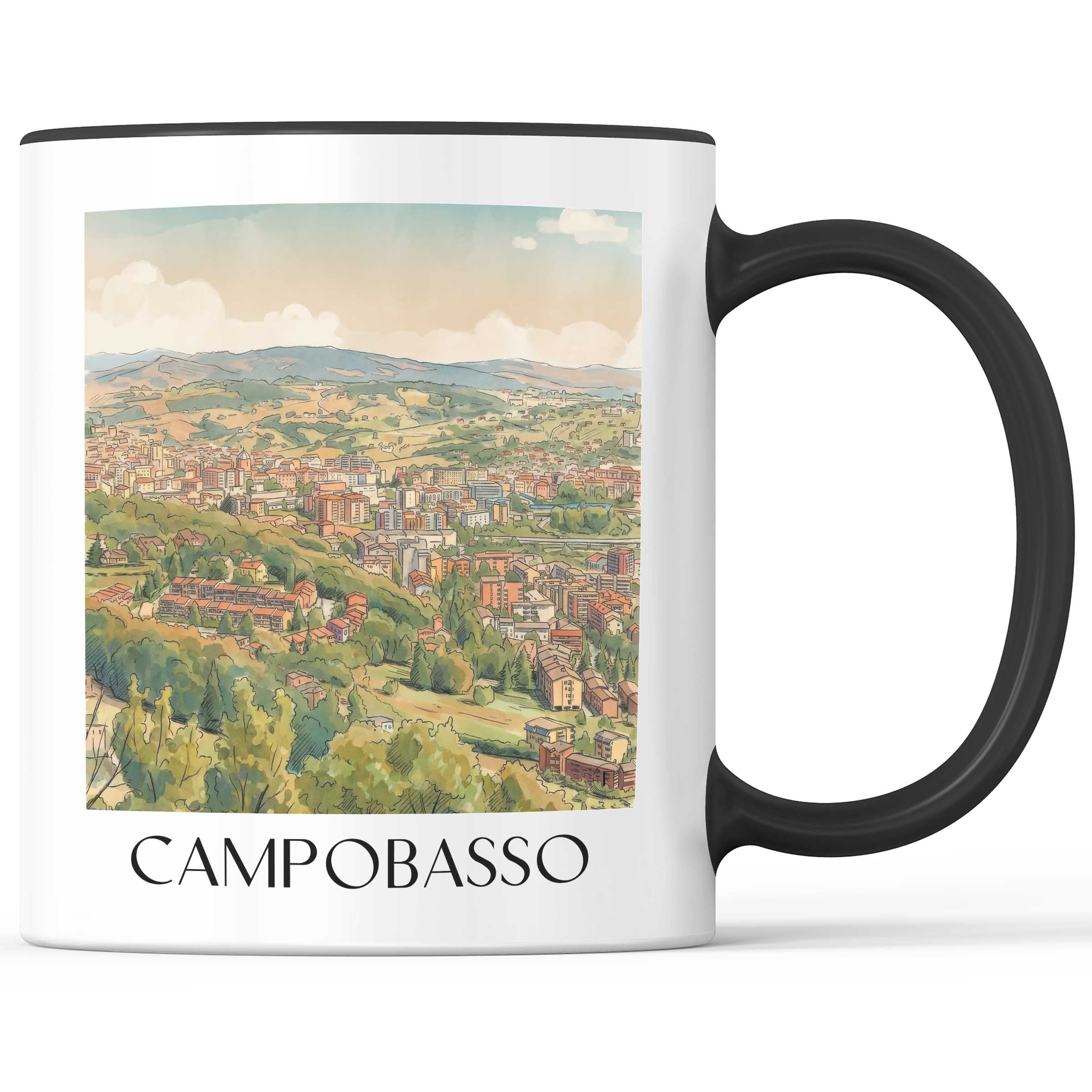 Campobasso Kaffeebecher - Molise - Italien Becher - Kaffeetasse im Aquarell Stil