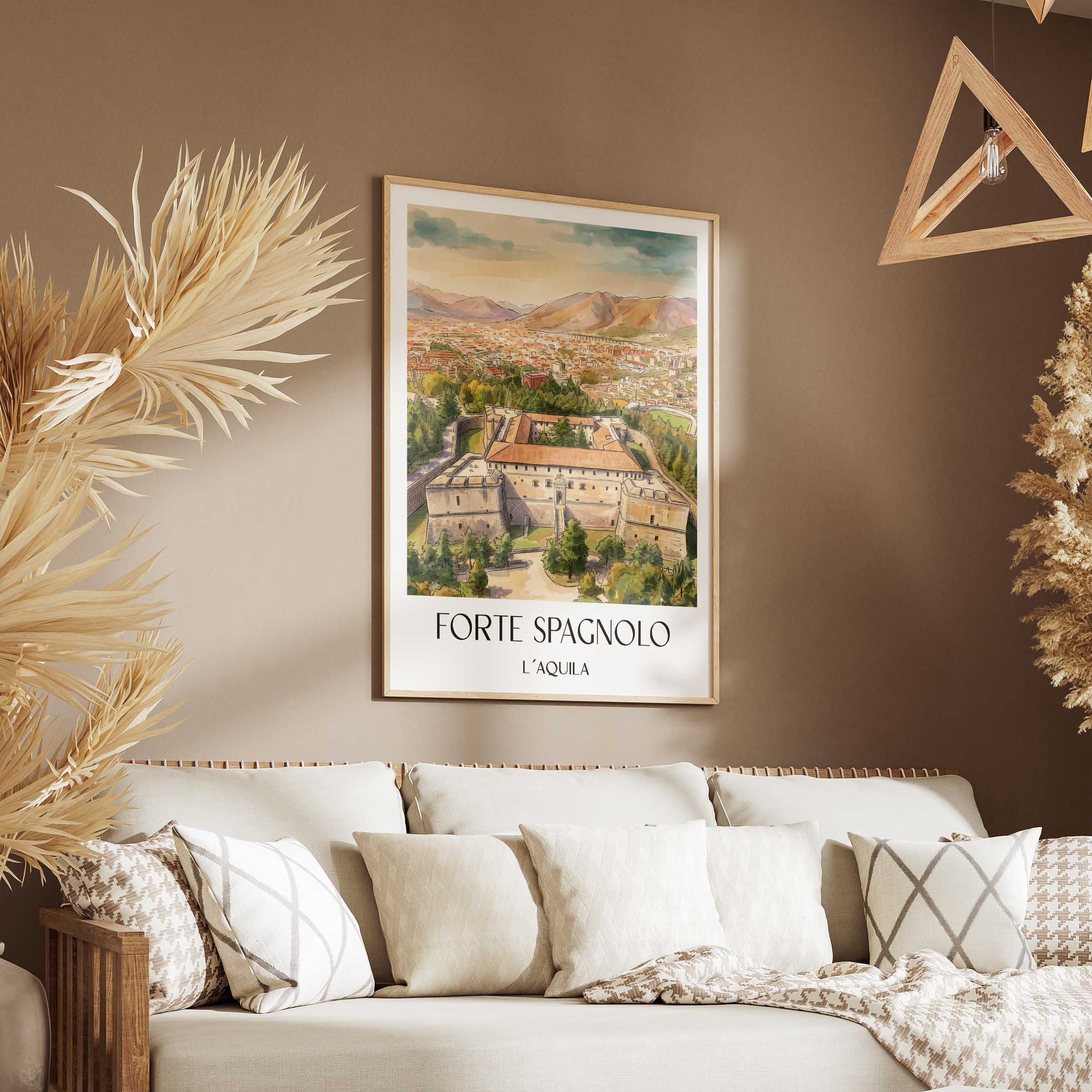 forte-spagnolo-l´aquila-italien-poster-aquarell