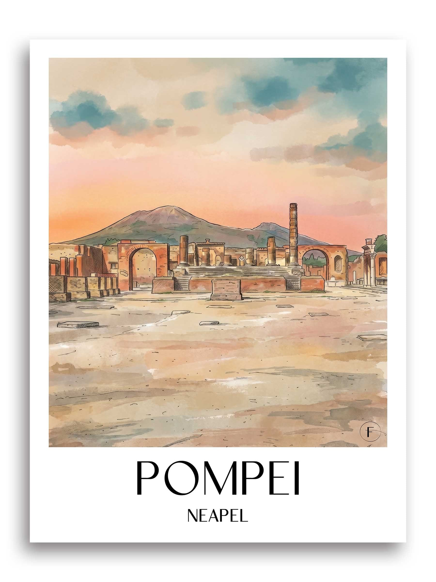 pompei-neapel-italien-poster-aquarell
