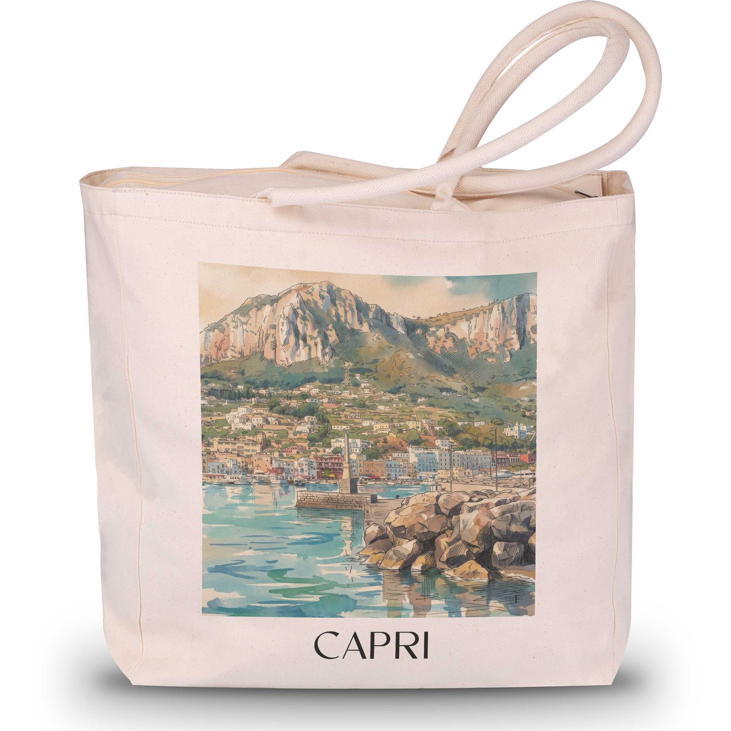 capri-kampanien-italien-einkaufstasche-aquarell