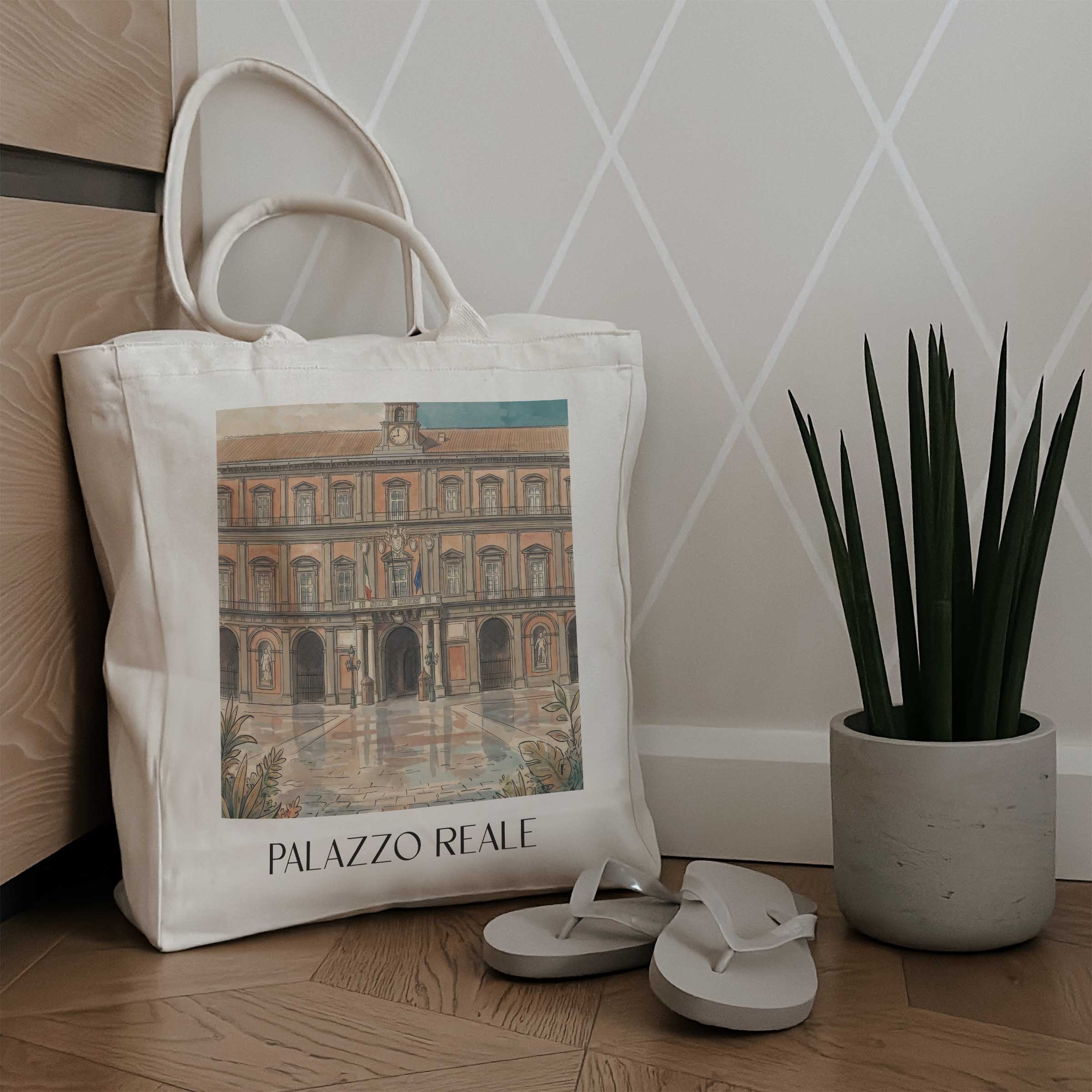 palazzo-reale-neapel-italien-einkaufstasche-aquarell