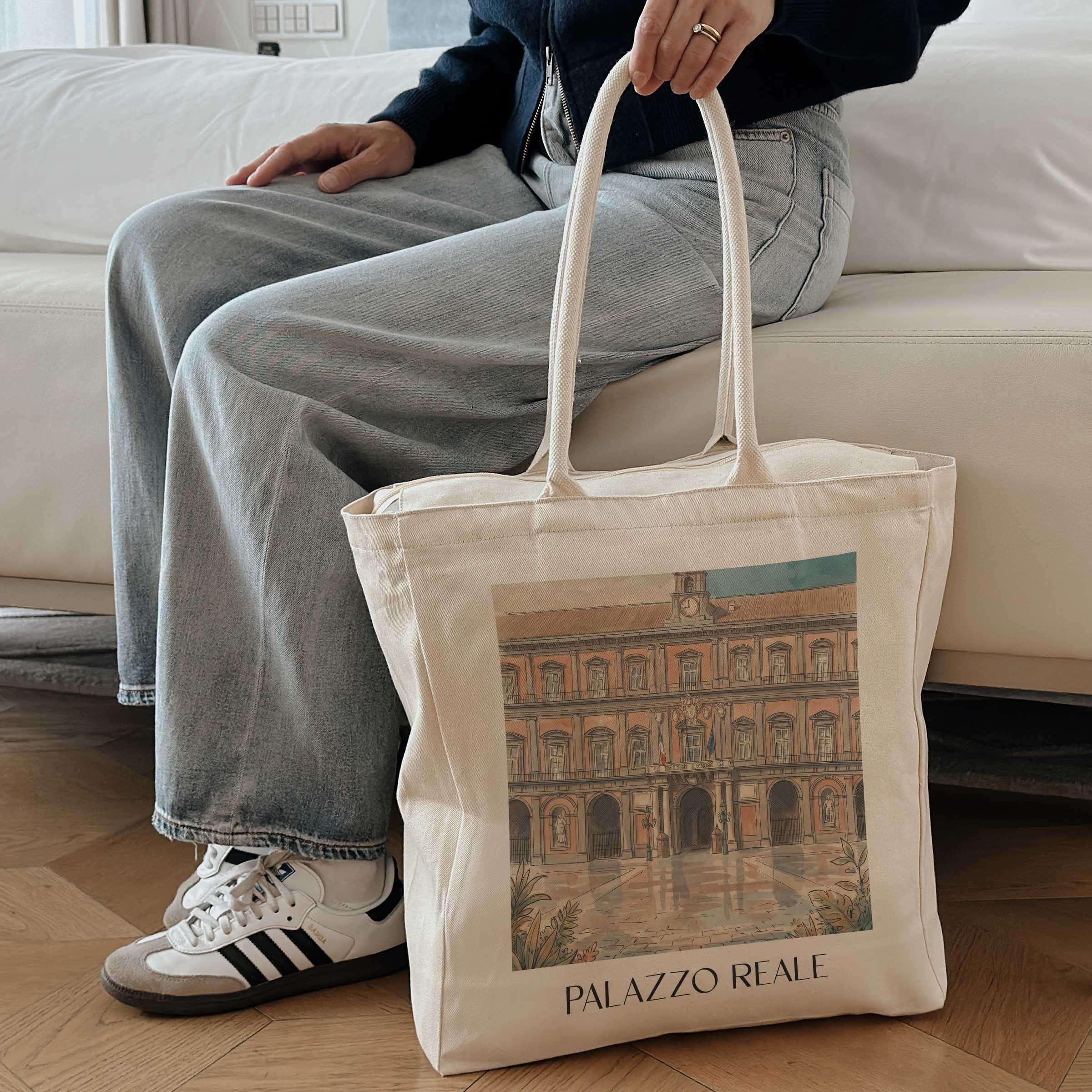 palazzo-reale-neapel-italien-einkaufstasche-aquarell