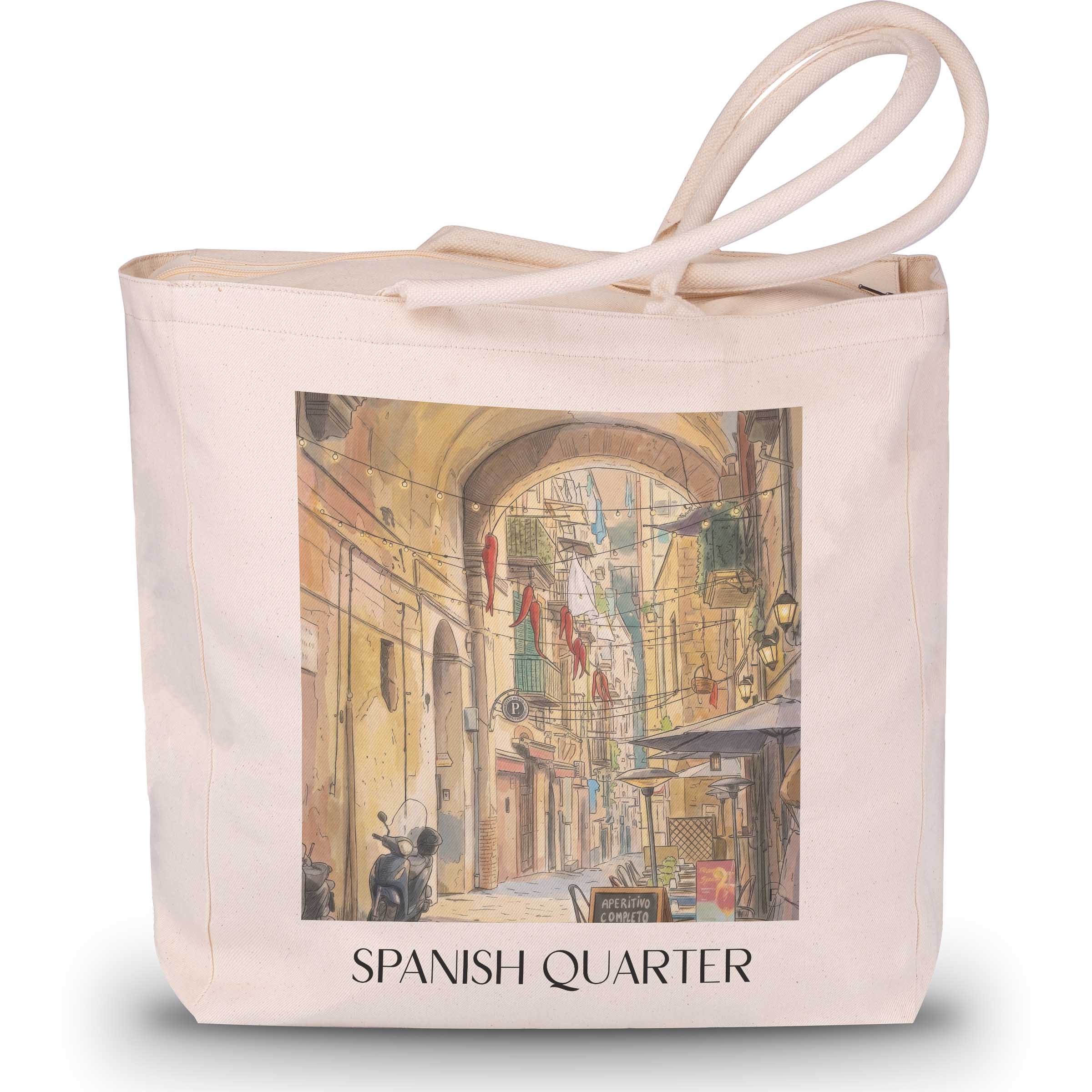 Quartieri Spagnoli Shopping Tasche - Neapel - Italien Tote Bag - Einkaufstasche im Aquarell Stil