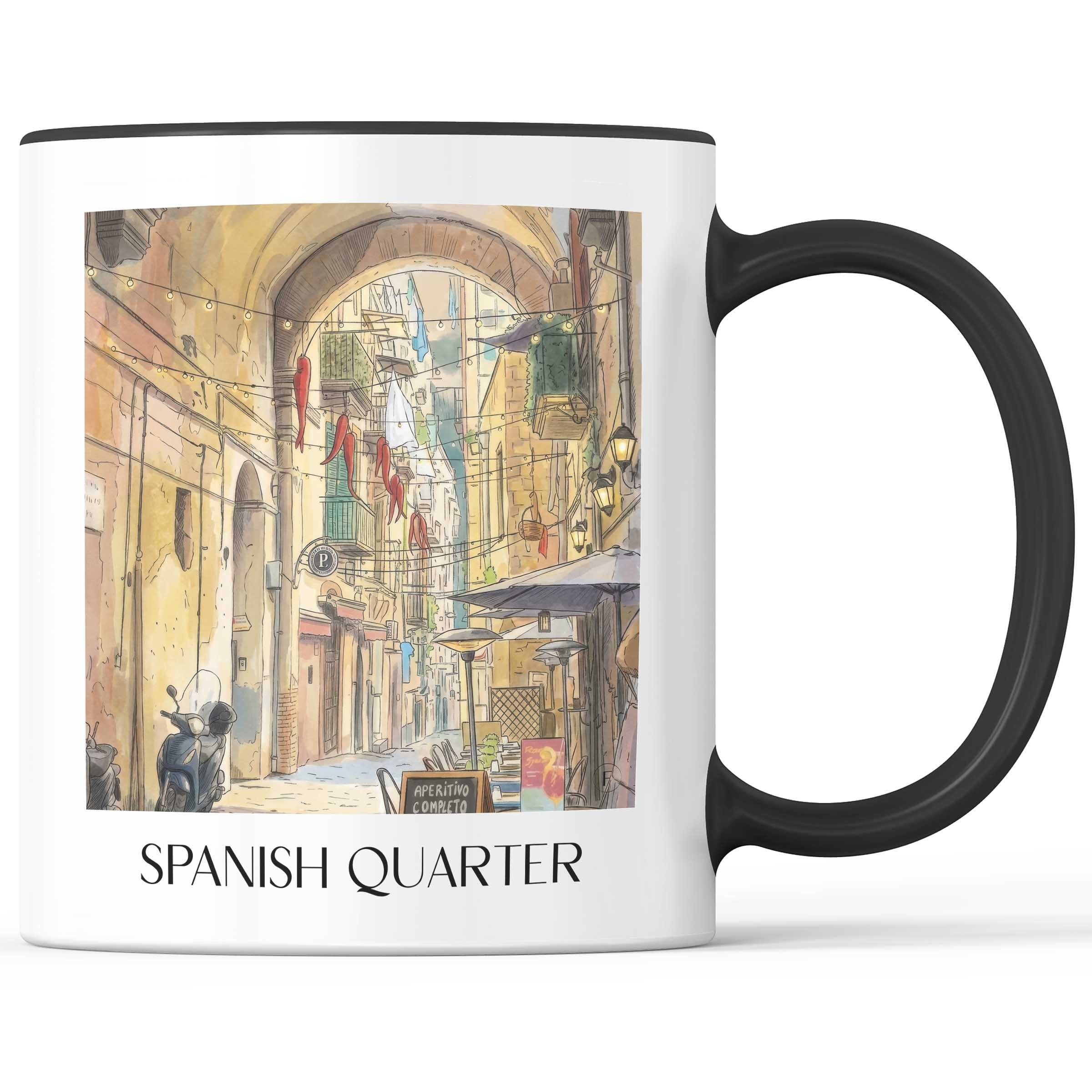 Quartieri Spagnoli Kaffeebecher - Neapel - Italien Becher - Kaffeetasse im Aquarell Stil