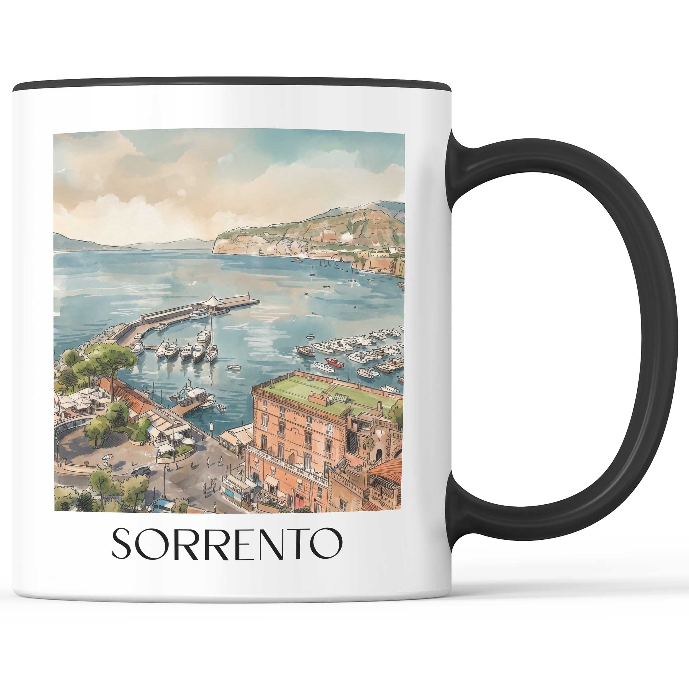 Sorrent Kaffeebecher - Kampanien - Italien Becher - Kaffeetasse im Aquarell Stil