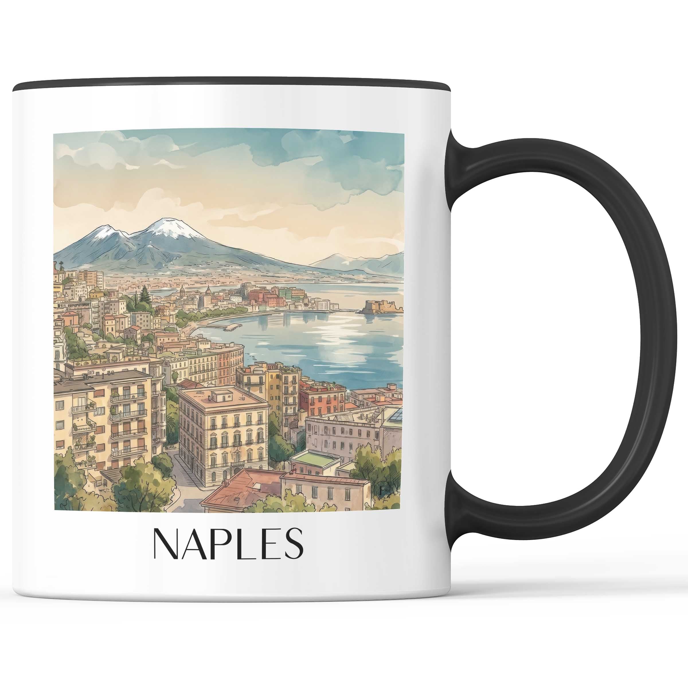 Neapel Kaffeebecher - Kampanien - Italien Becher - Kaffeetasse im Aquarell Stil