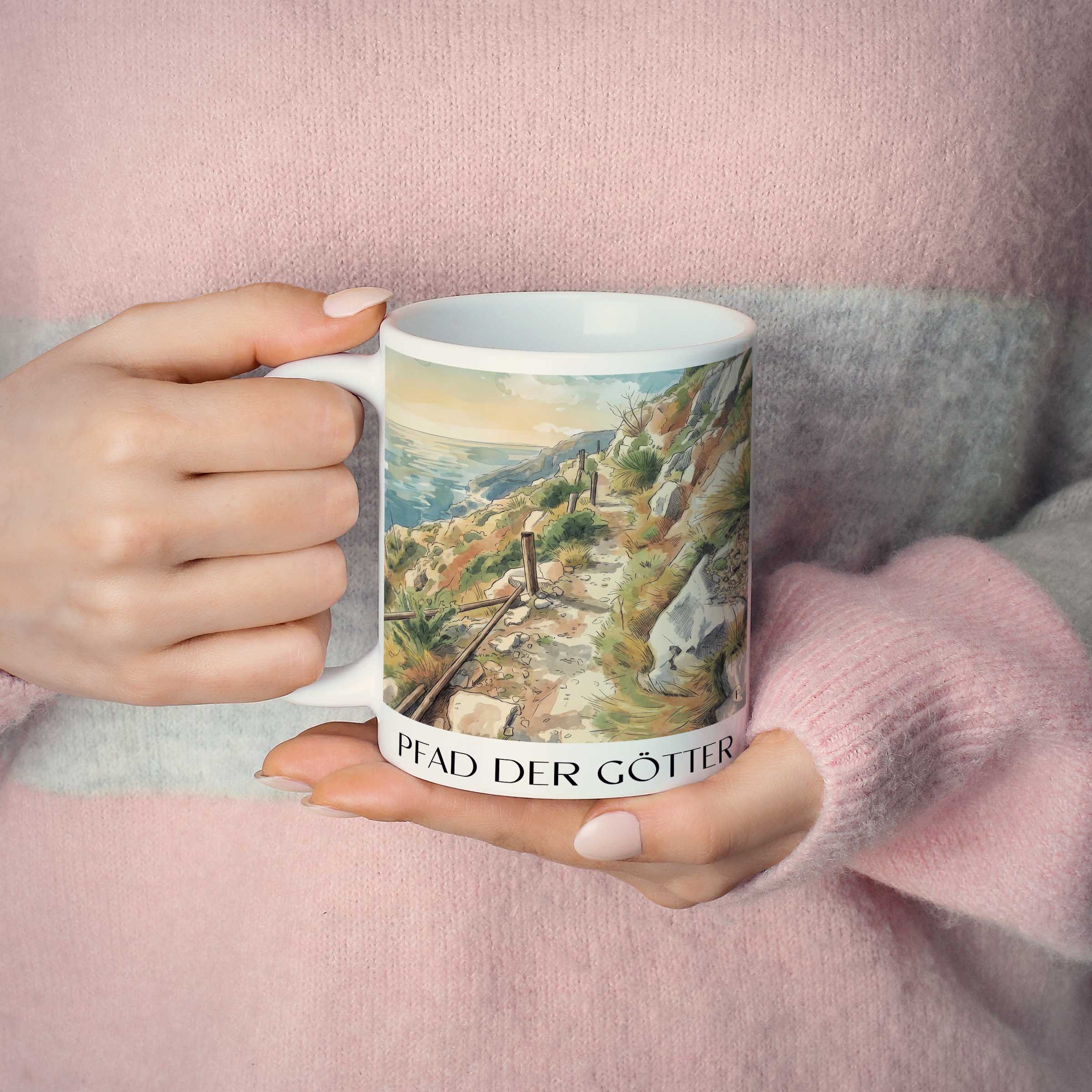 pfad-der-götter-amalfiküste-italien-kaffeebecher-aquarell