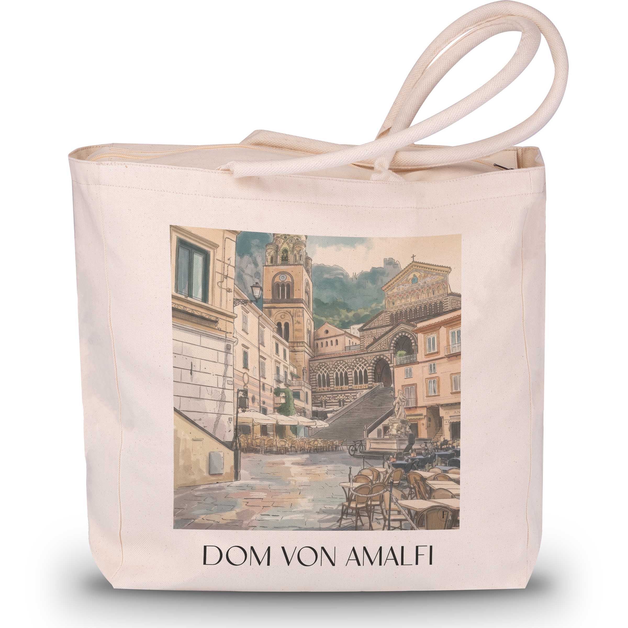 dom-von-amalfi-kampanien-italien-einkaufstasche-aquarell