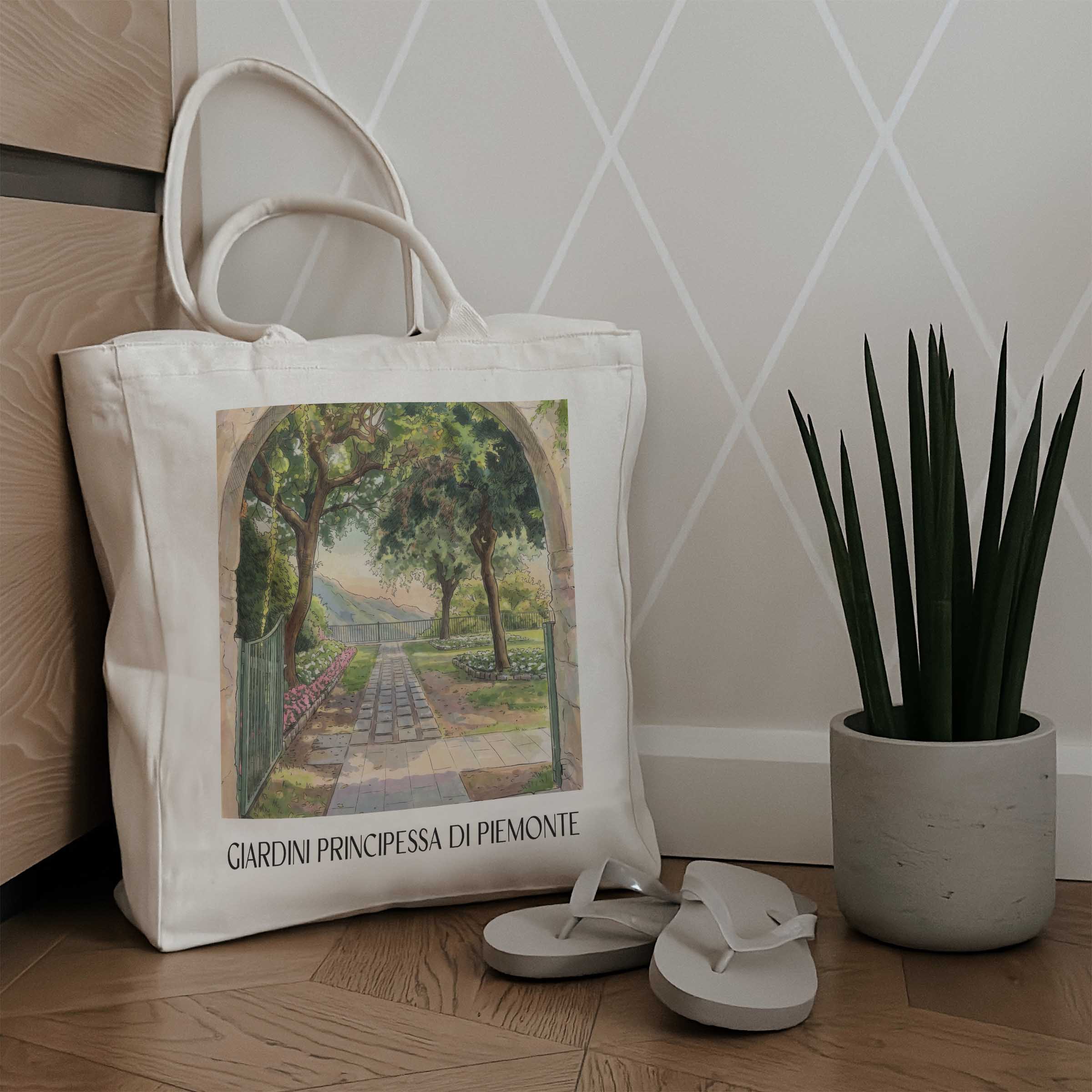 giardini-principessa-di-piemonte-ravello-italien-einkaufstasche-aquarell