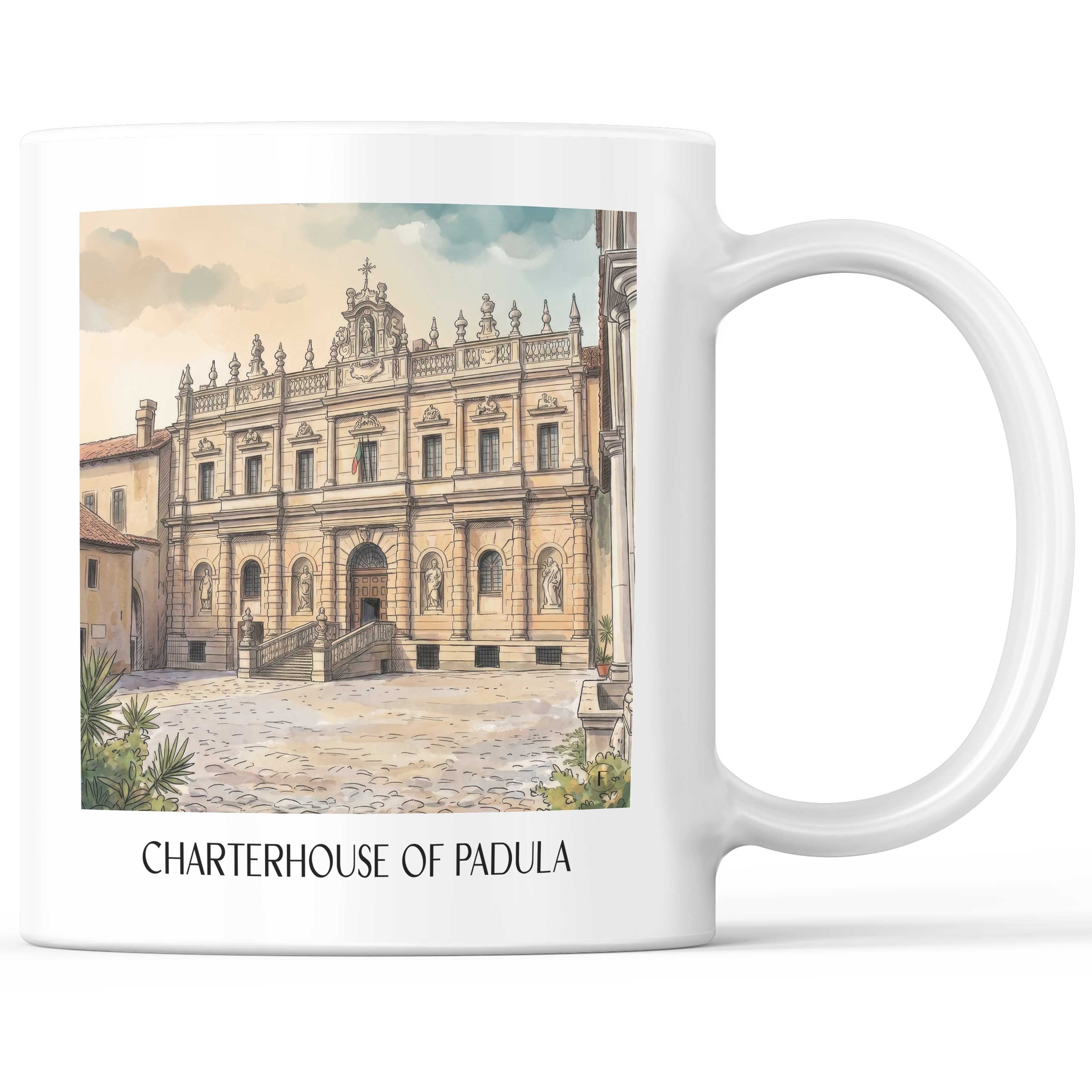Kartause von Padula Kaffeebecher - Kampanien - Italien Becher - Kaffeetasse im Aquarell Stil