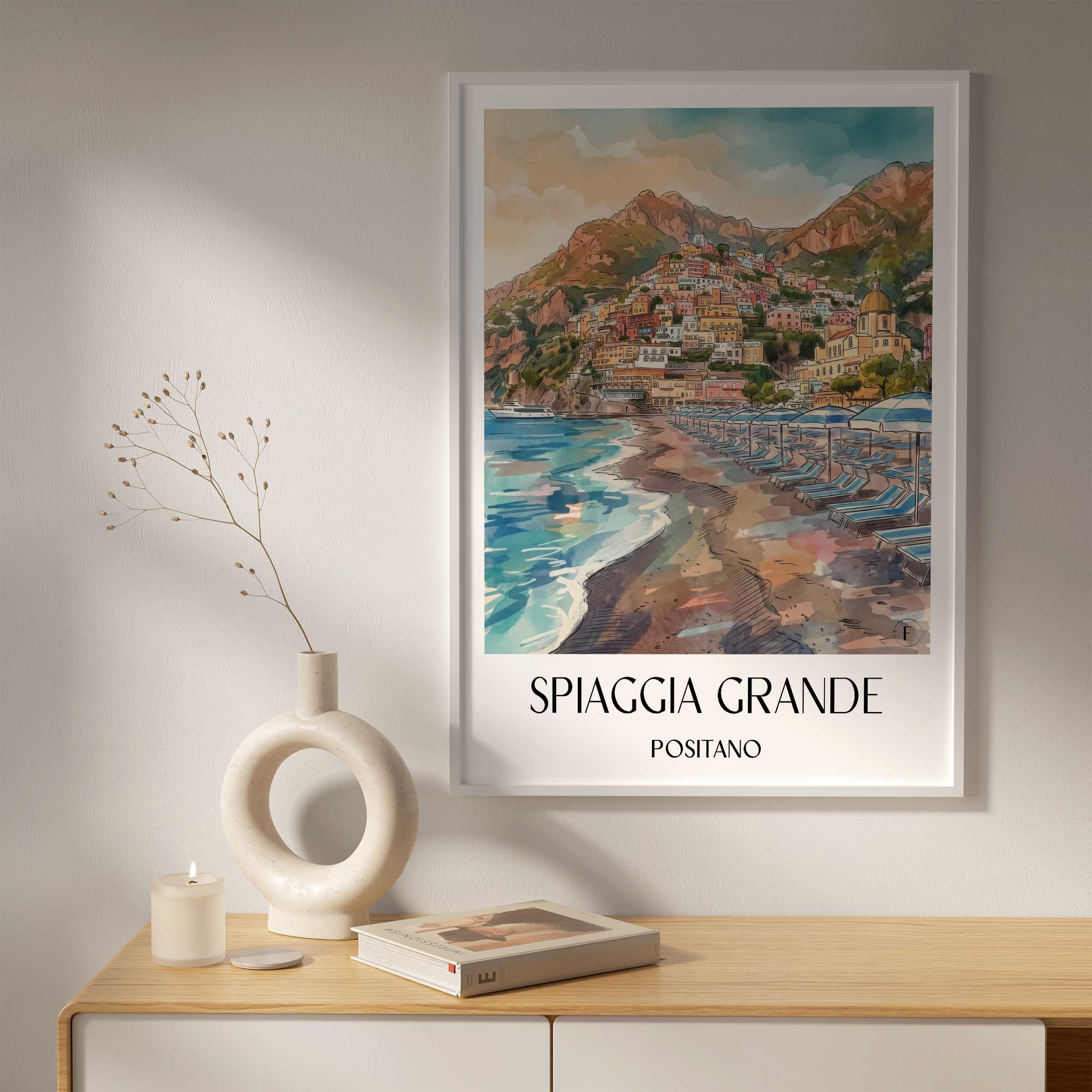 spiaggia-grande-positano-italien-poster-aquarell