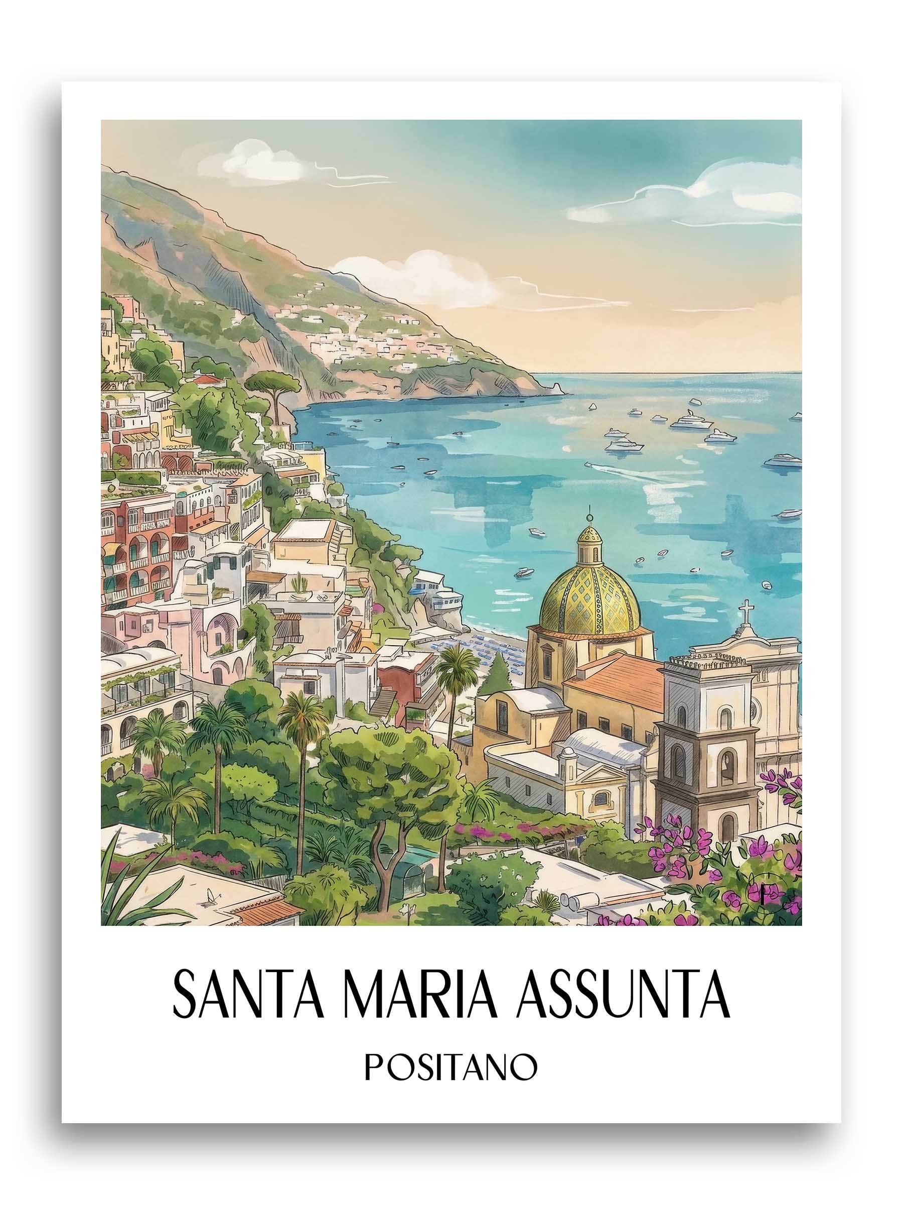 santa-maria-assunta-positano-italien-poster-aquarell
