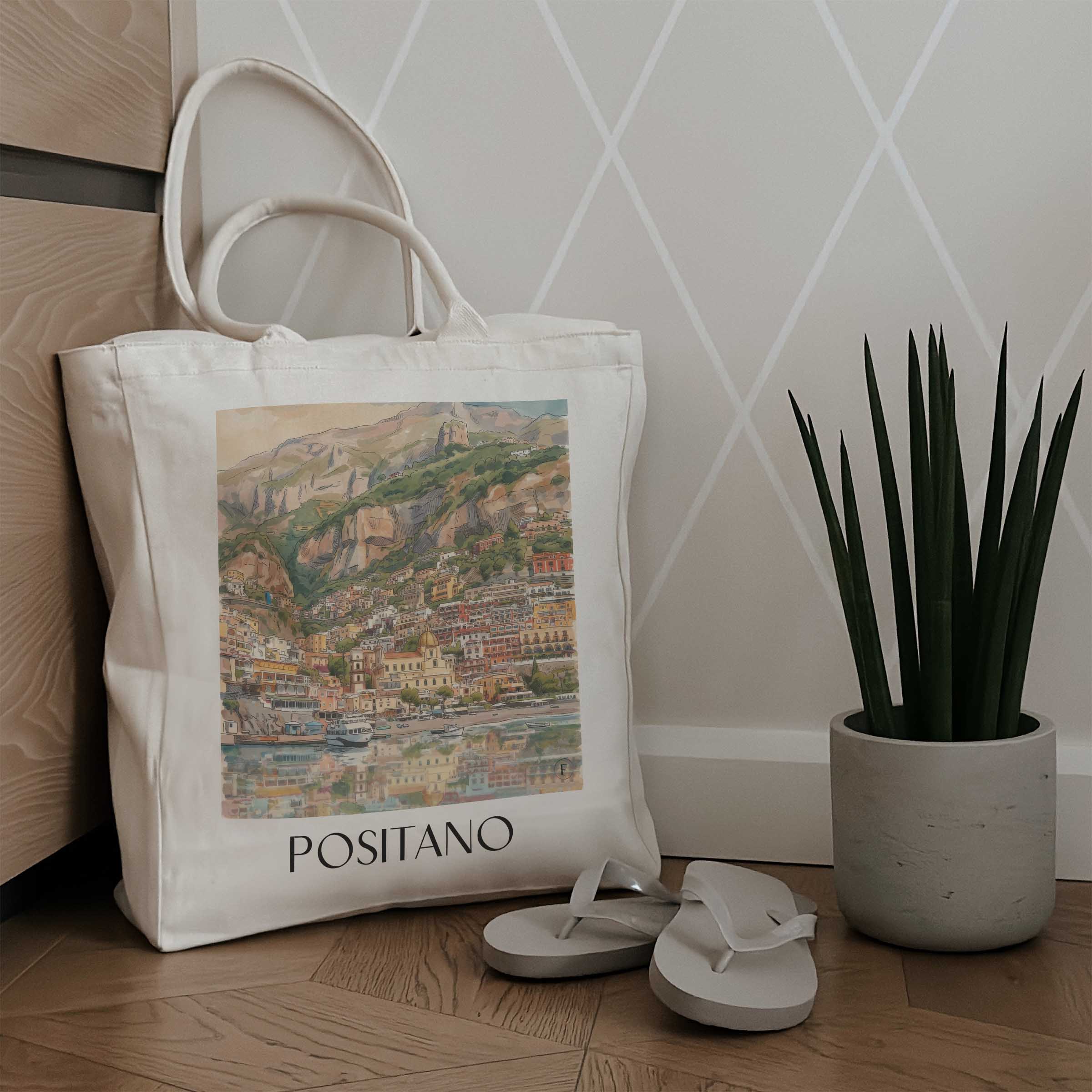 positano-kampanien-italien-einkaufstasche-aquarell