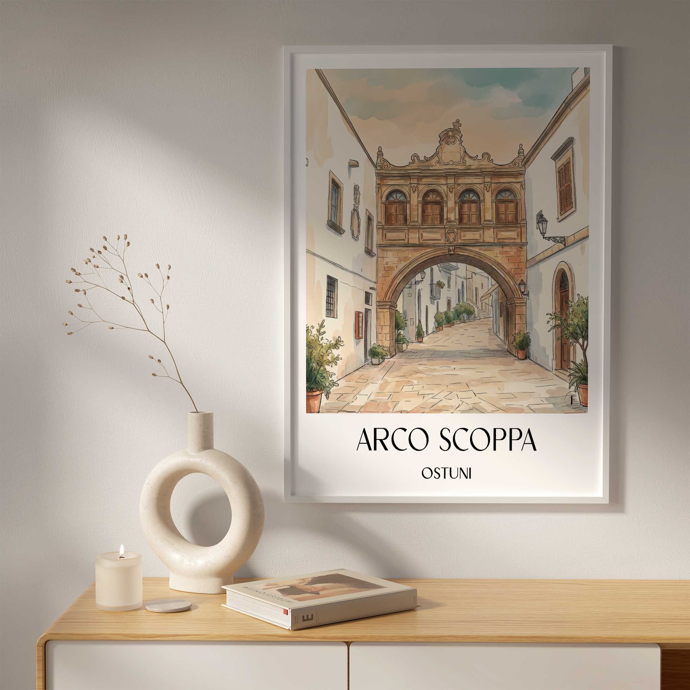 arco-scoppa-ostuni-italien-poster-aquarell