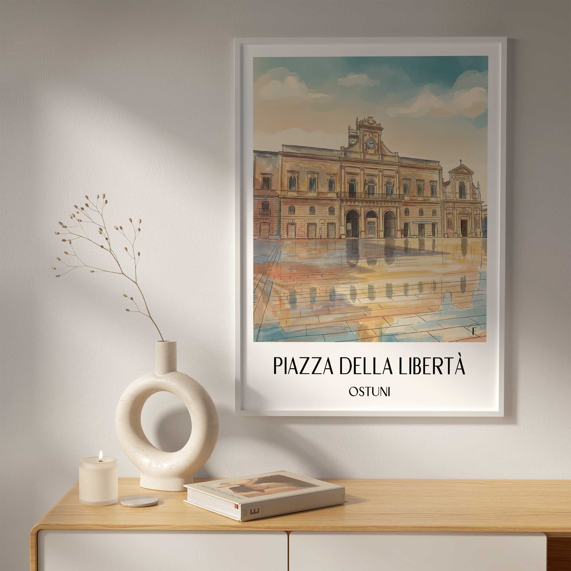 piazza-della-libertà-ostuni-italien-poster-aquarell