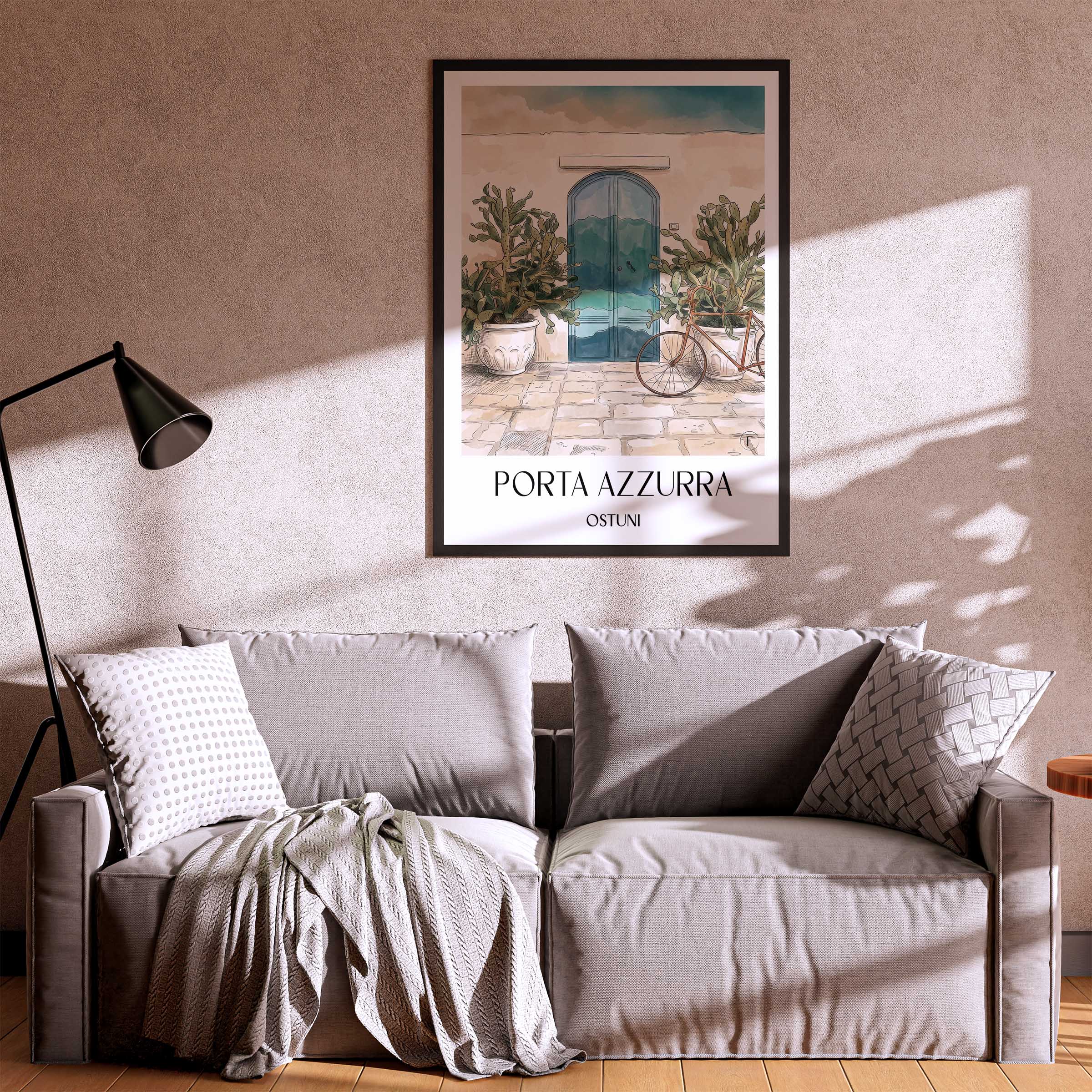 porta-azzurra-ostuni-italien-poster-aquarell