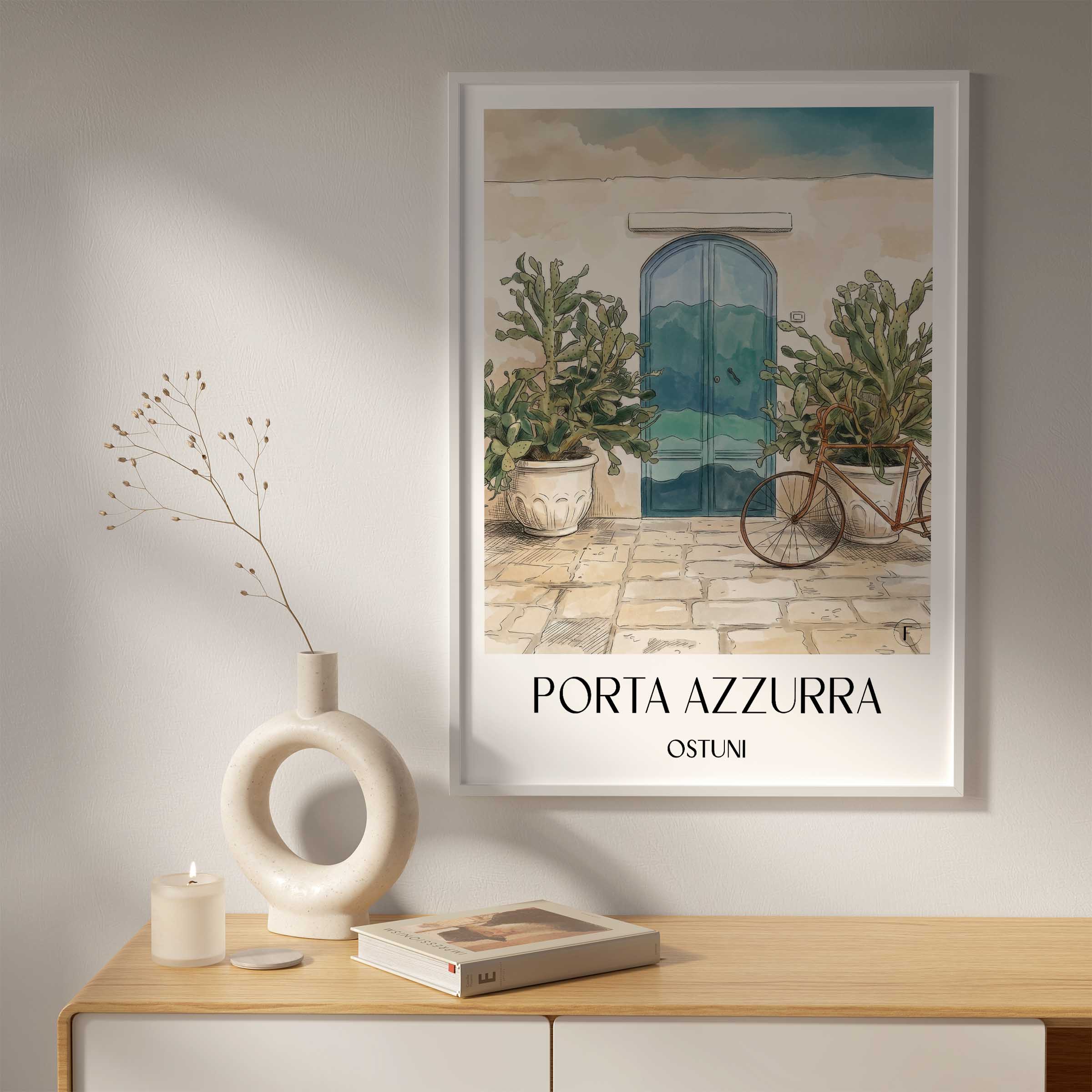 porta-azzurra-ostuni-italien-poster-aquarell