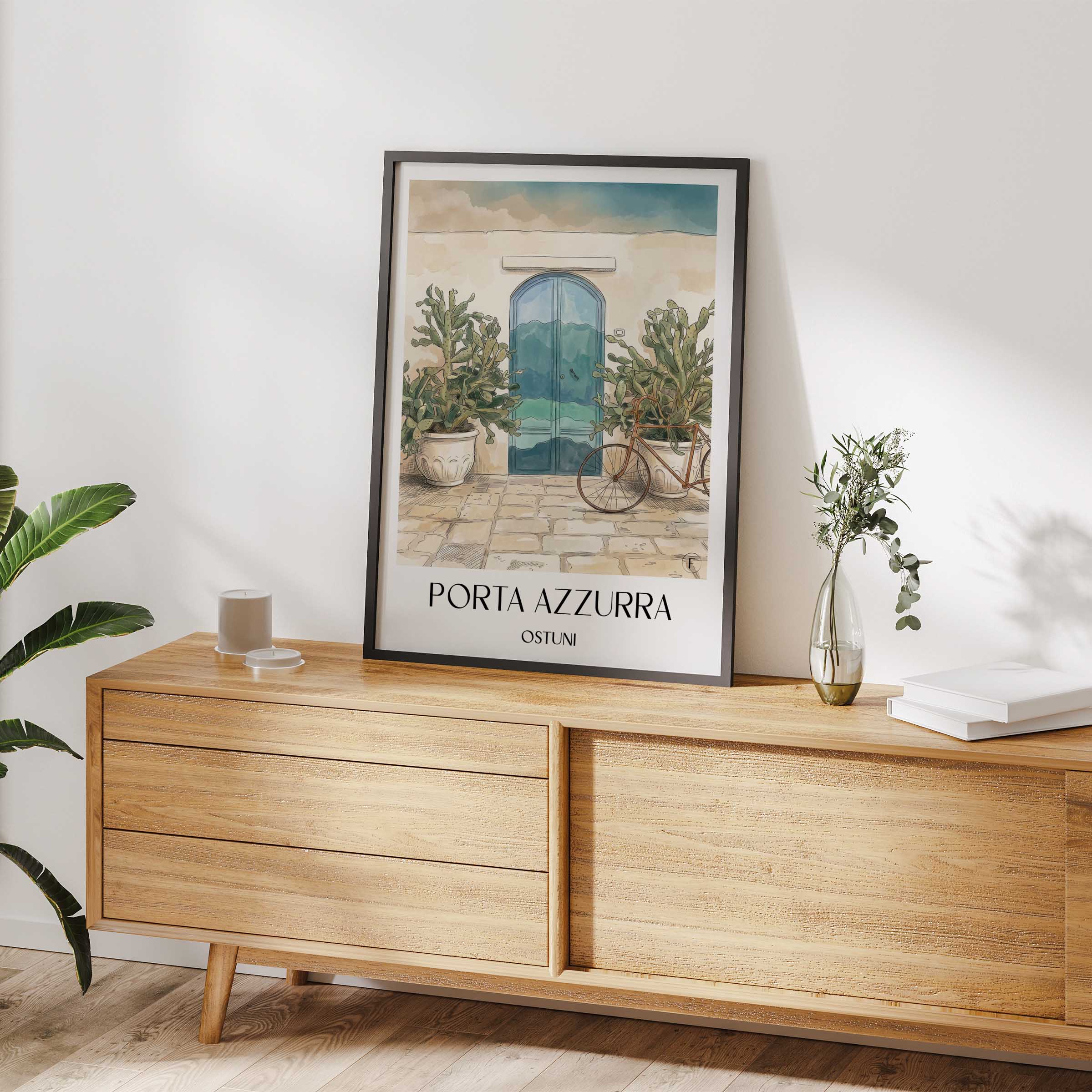 porta-azzurra-ostuni-italien-poster-aquarell