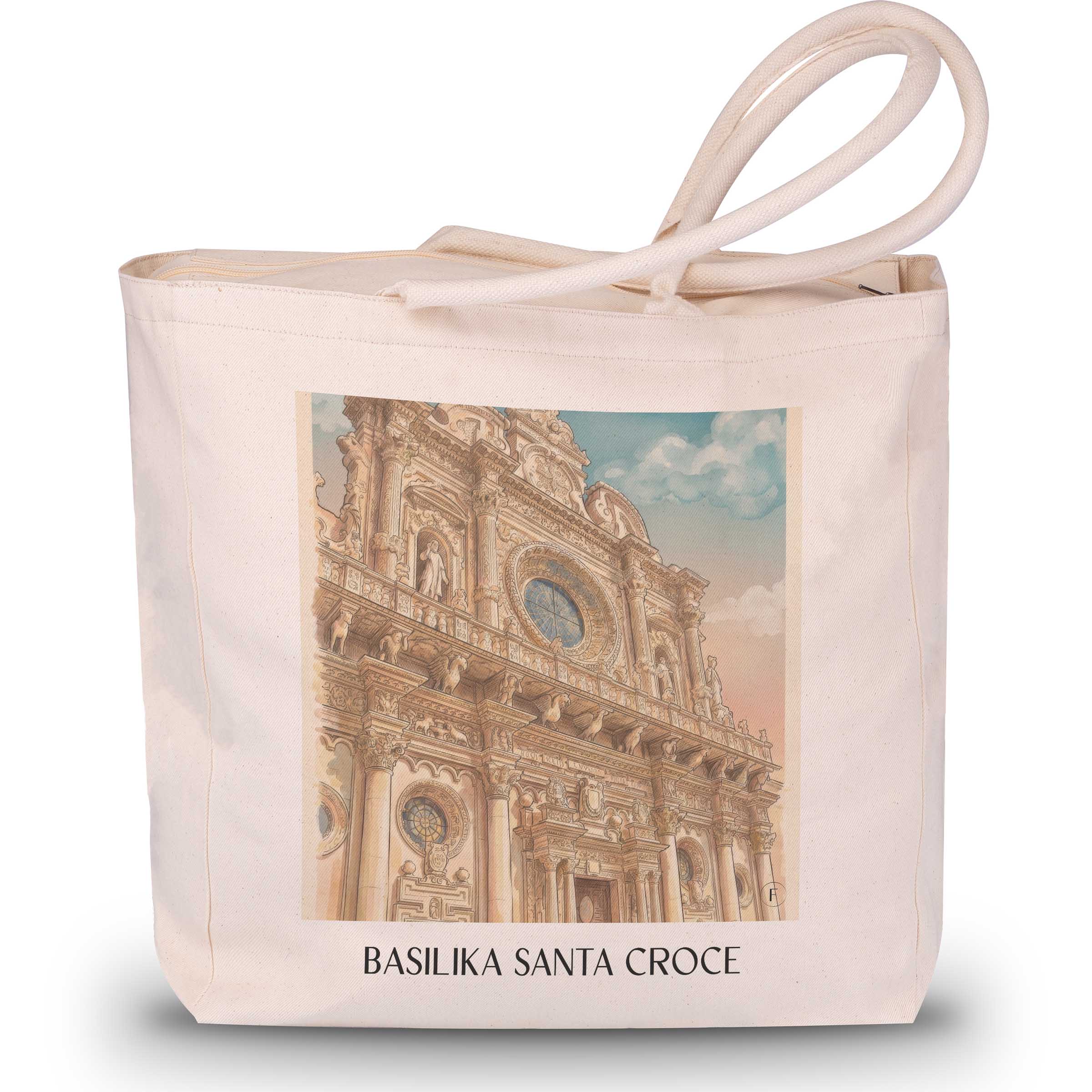basilika-santa-croce-lecce-italien-einkaufstasche-aquarell