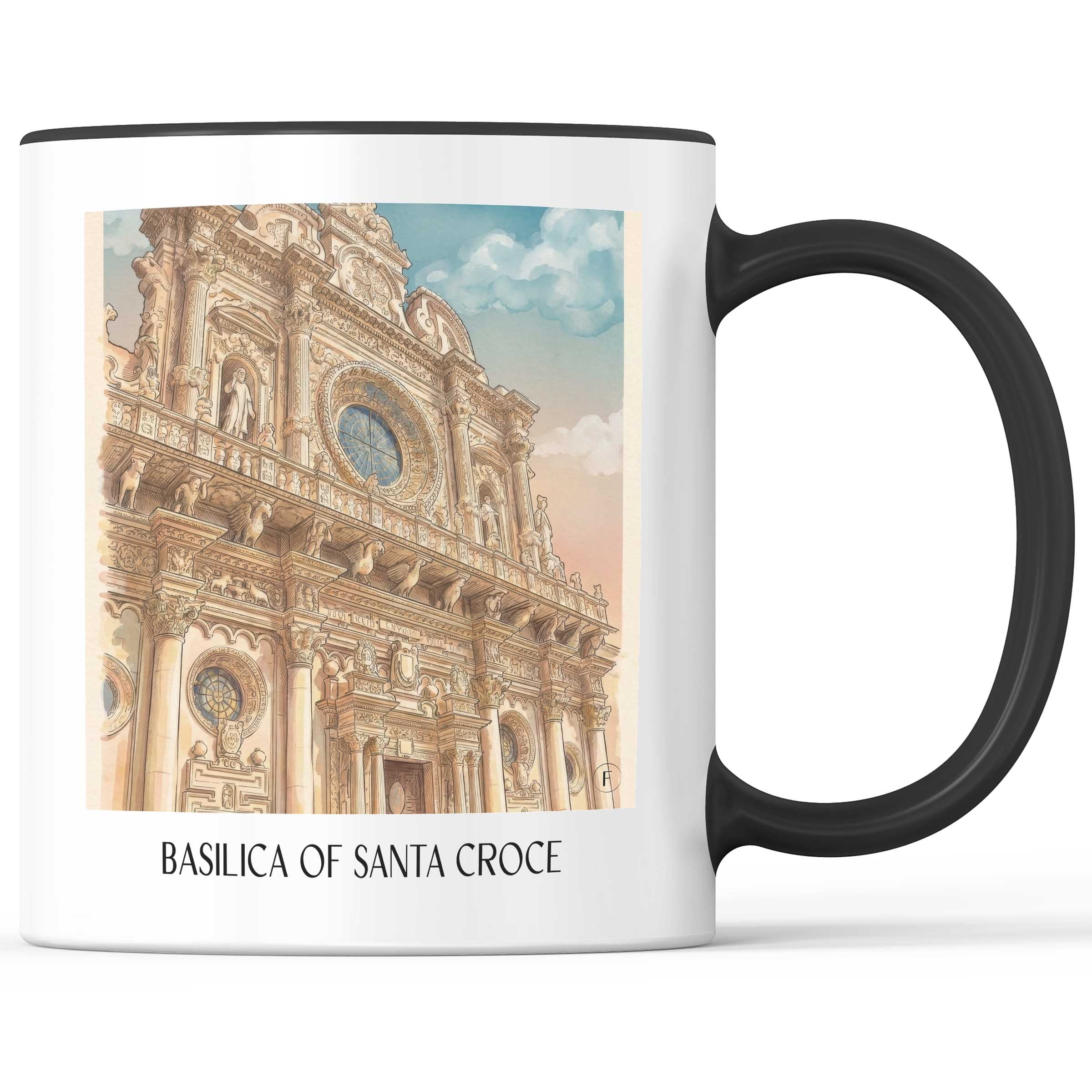 Basilika Santa Croce Kaffeebecher - Lecce - Italien Becher - Kaffeetasse im Aquarell Stil