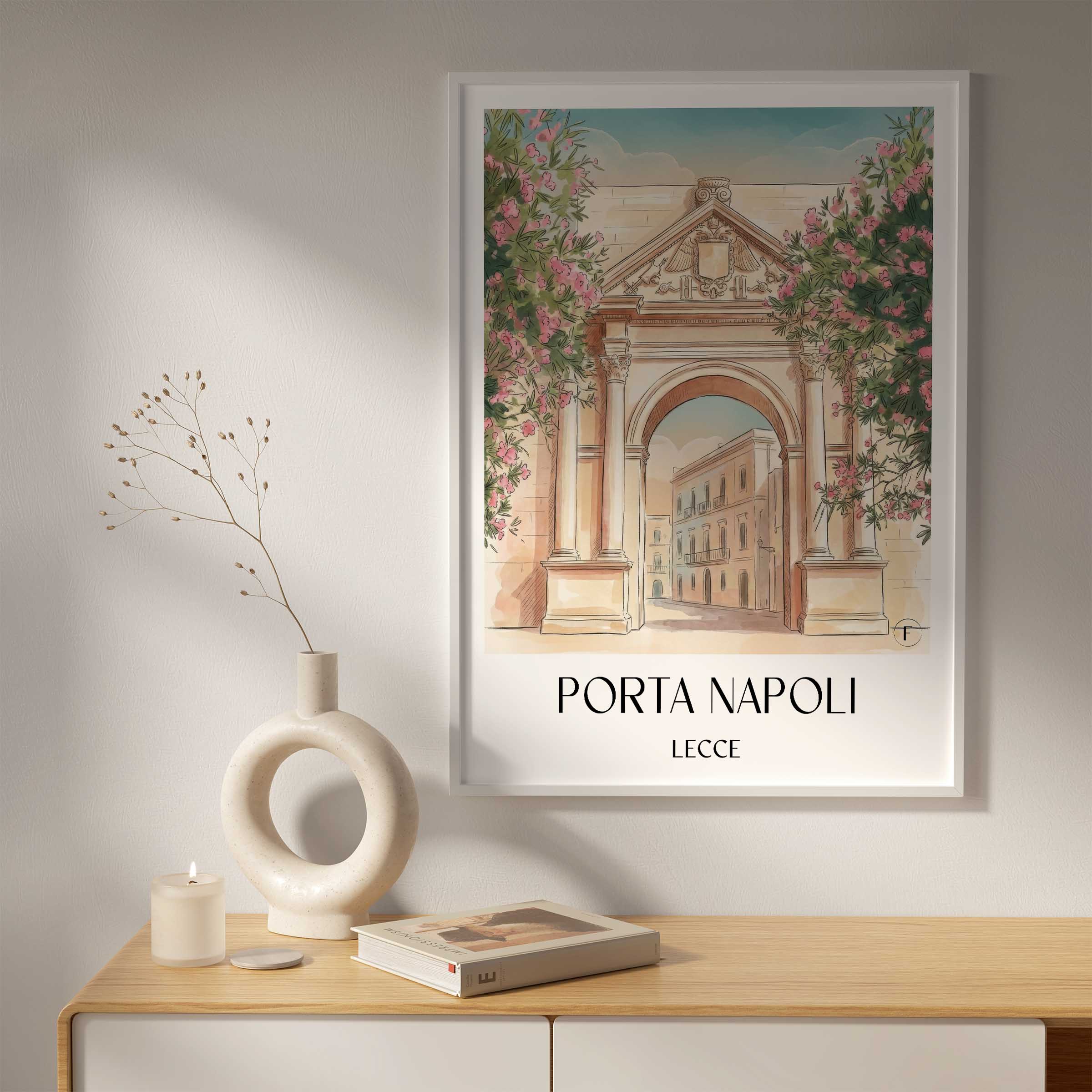 porta-napoli-lecce-italien-poster-aquarell