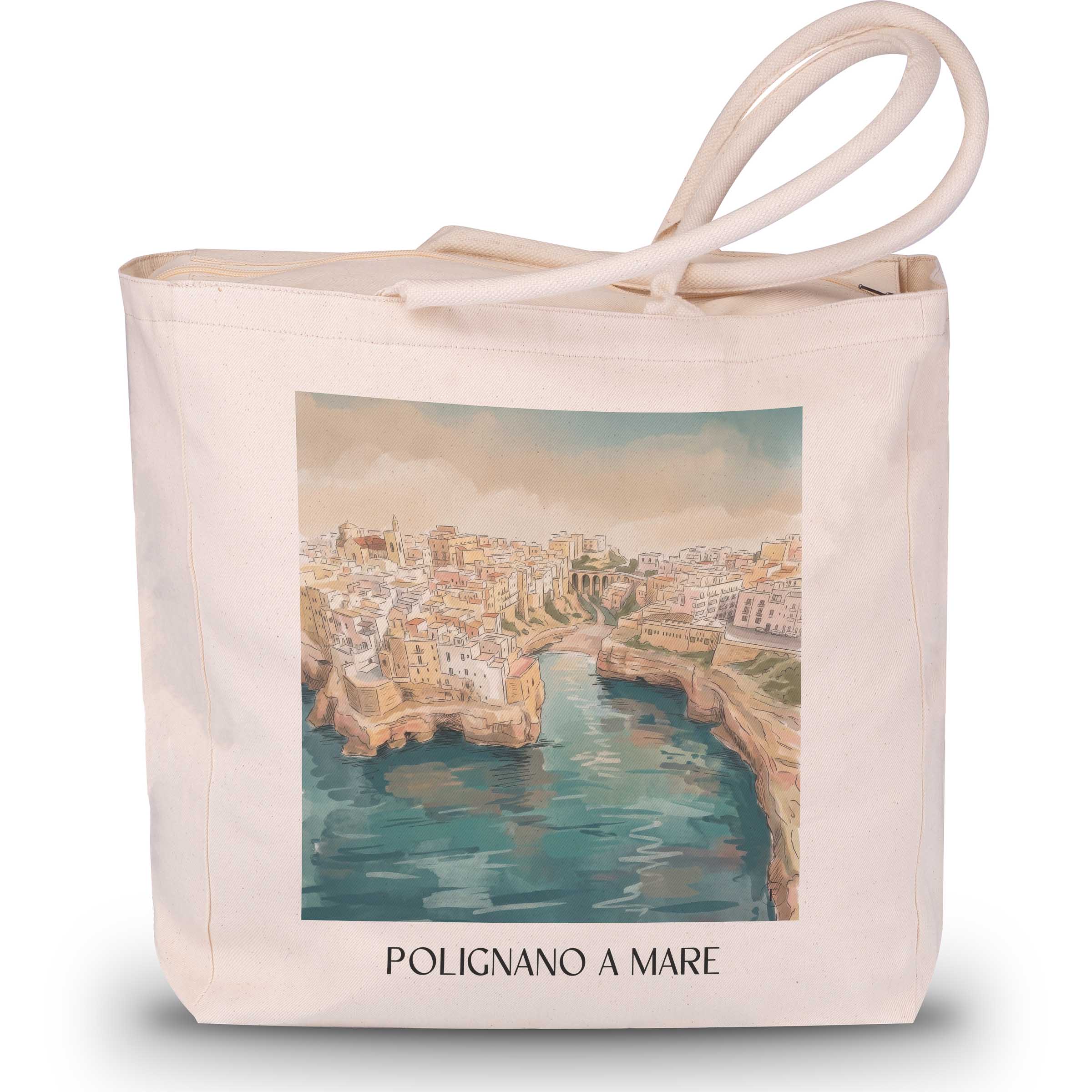polignano-a-mare-apulien-italien-einkaufstasche-aquarell