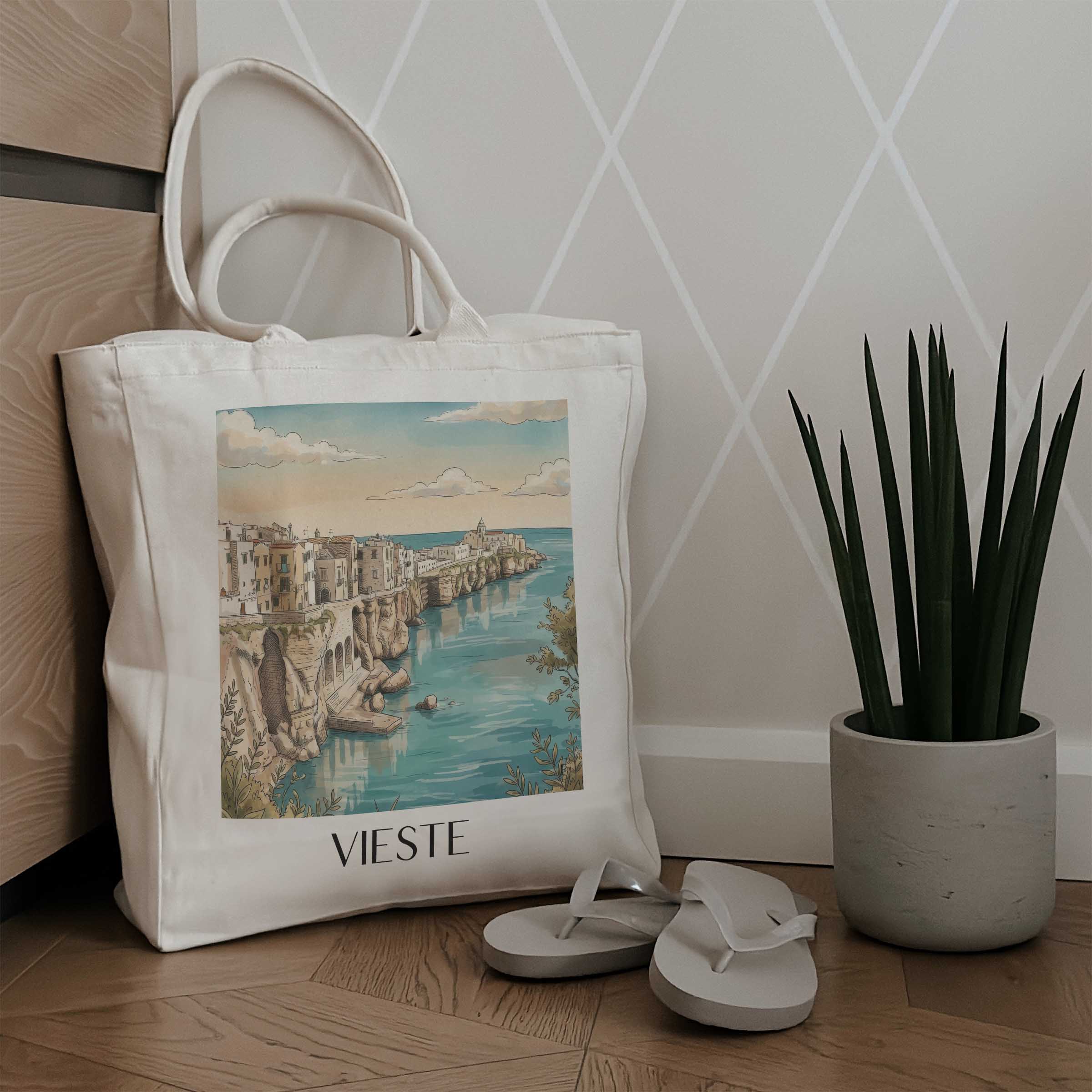 vieste-apulien-italien-einkaufstasche-aquarell