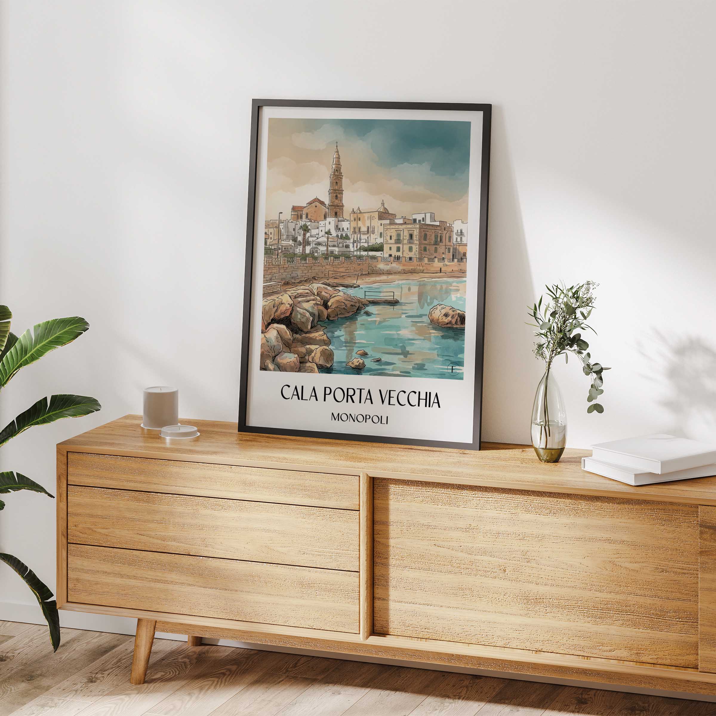 cala-porta-vecchia-monopoli-italien-poster-aquarell