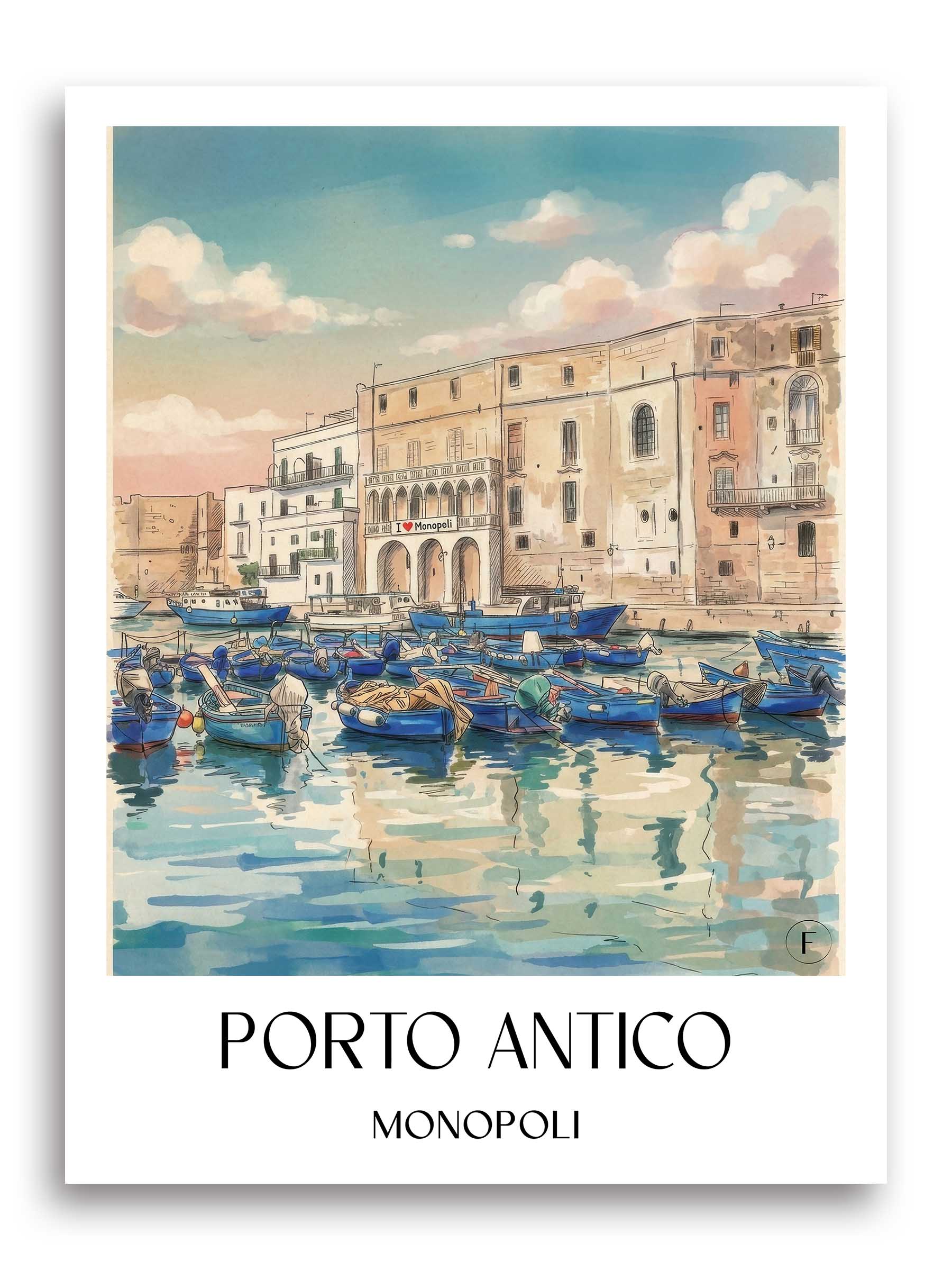 porto-antico-monopoli-italien-poster-aquarell