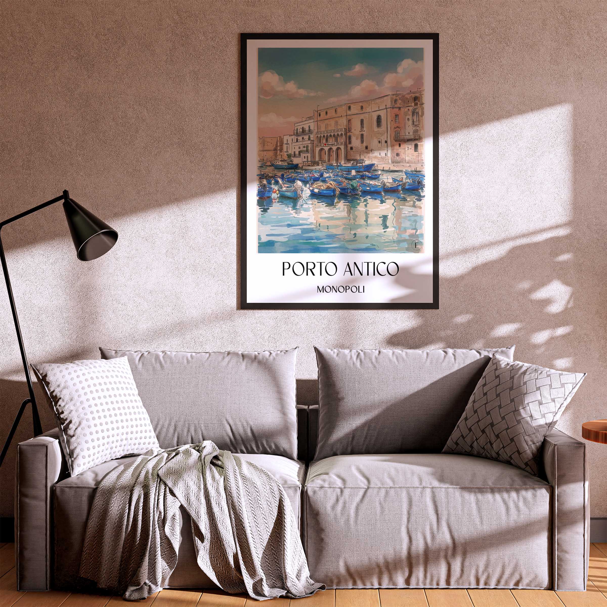 porto-antico-monopoli-italien-poster-aquarell