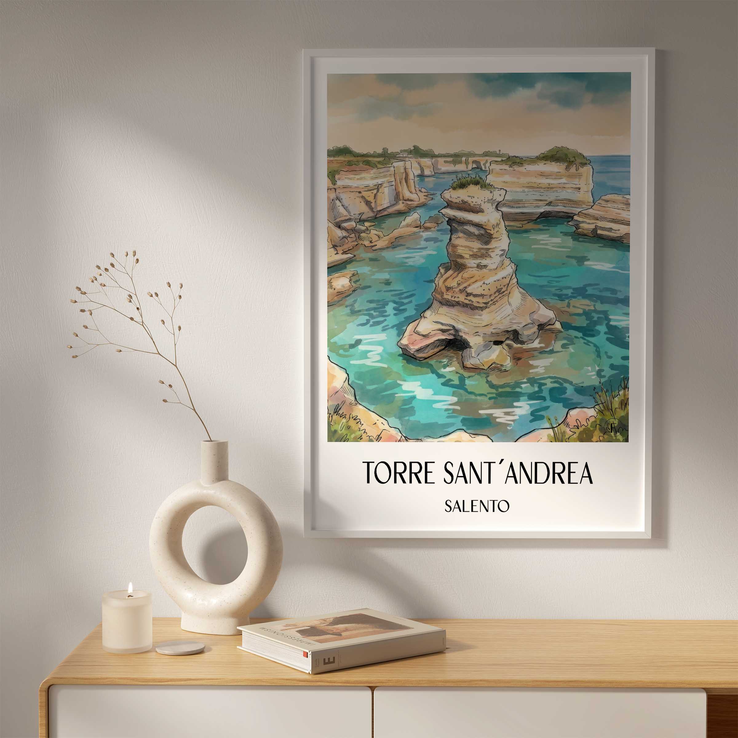 torre-sant´andrea-salento-italien-poster-aquarell