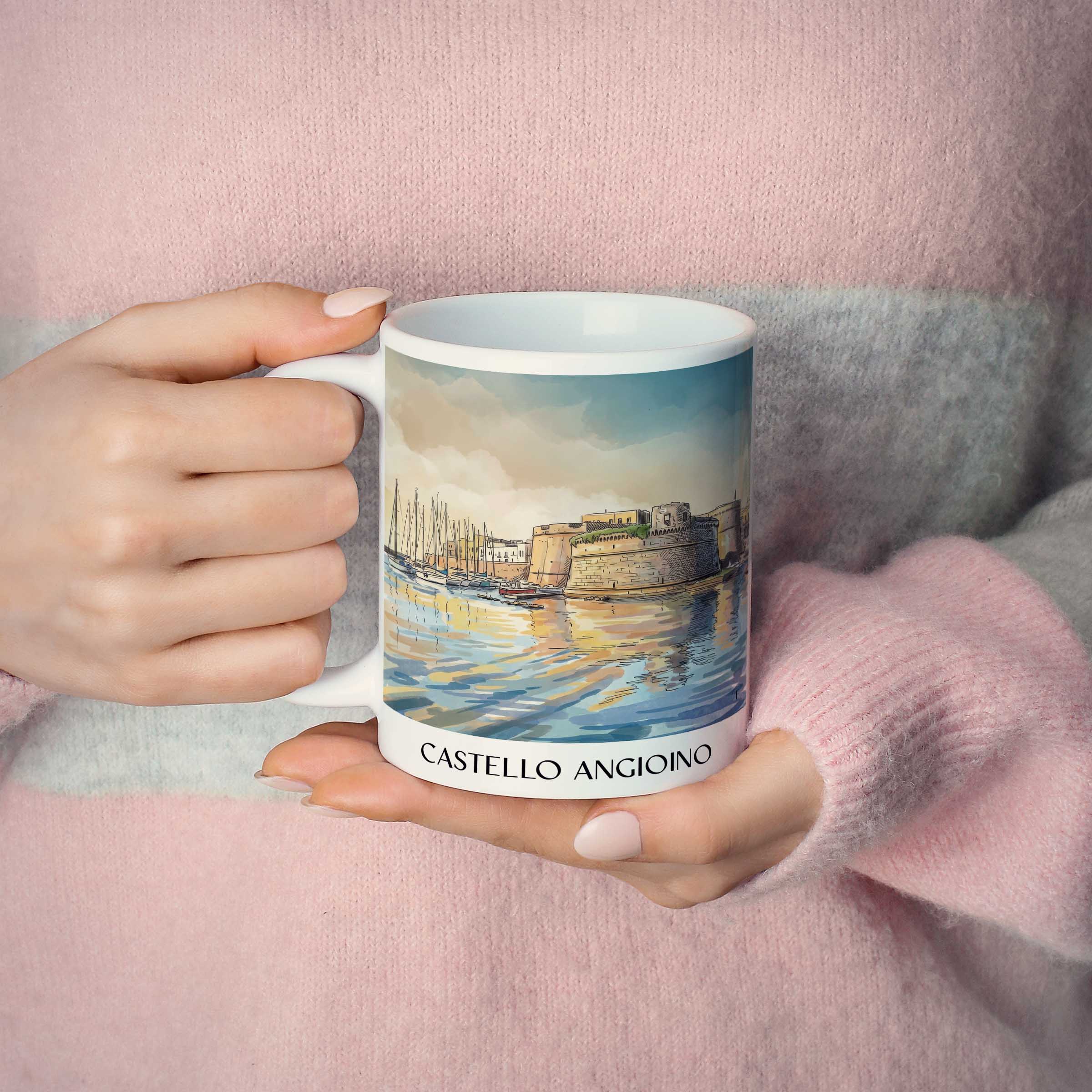 castello-angioino-gallipoli-italien-kaffeebecher-aquarell